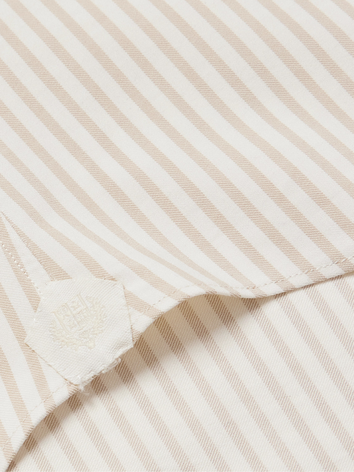 Loro Piana Andre Striped Silk And Cotton-blend Twill Shirt In Neutrals