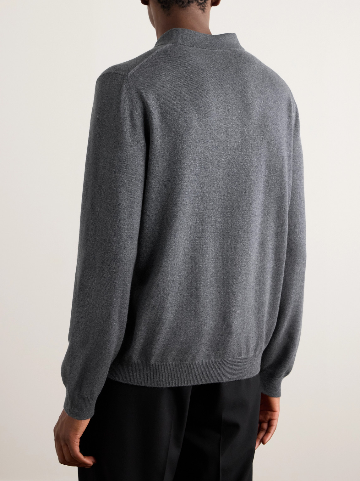 Loro Piana Arona Baby Cashmere Polo Shirt In Gray