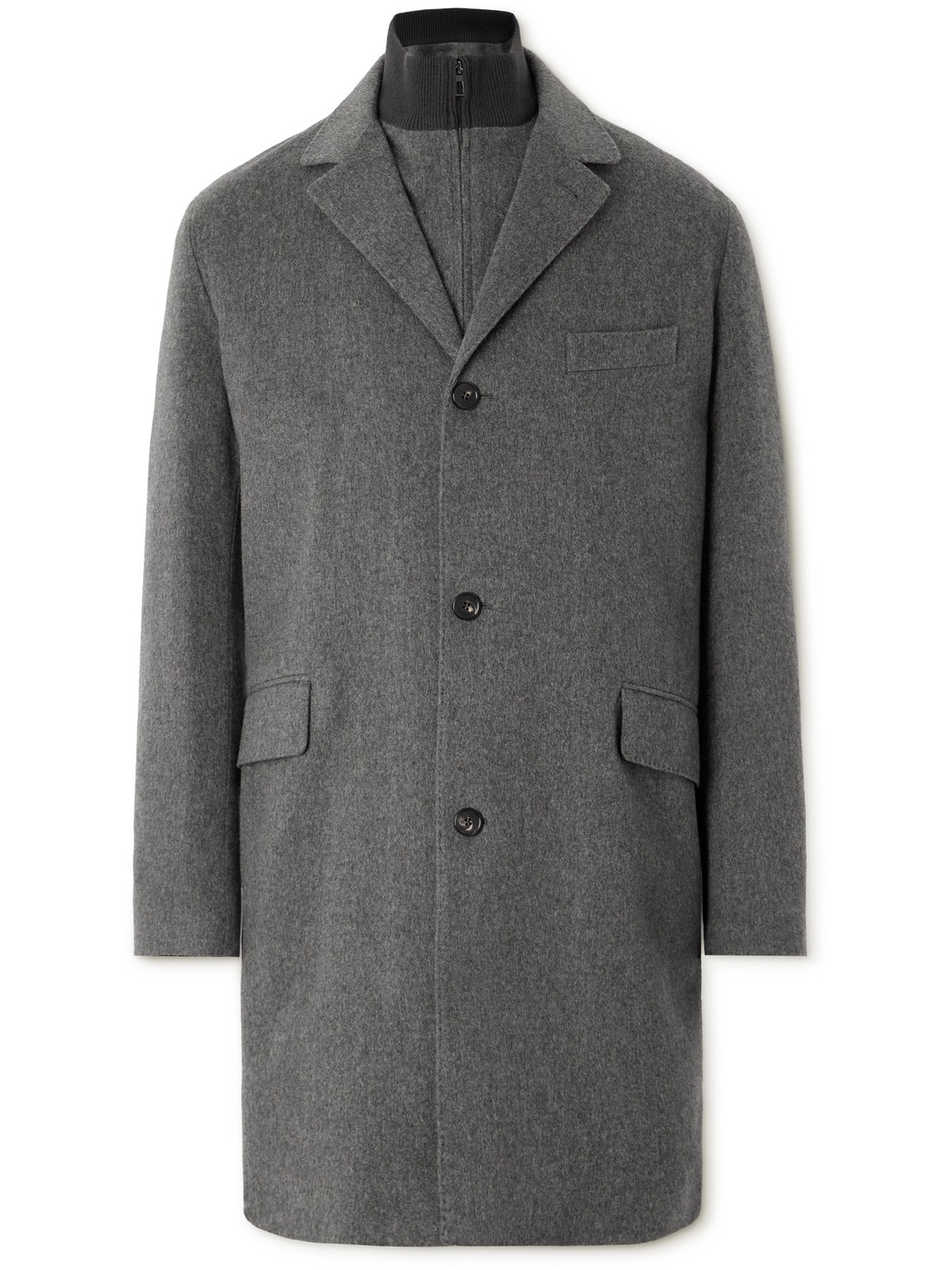Loro Piana John Cashmere And Linen-blend Coat In Gray