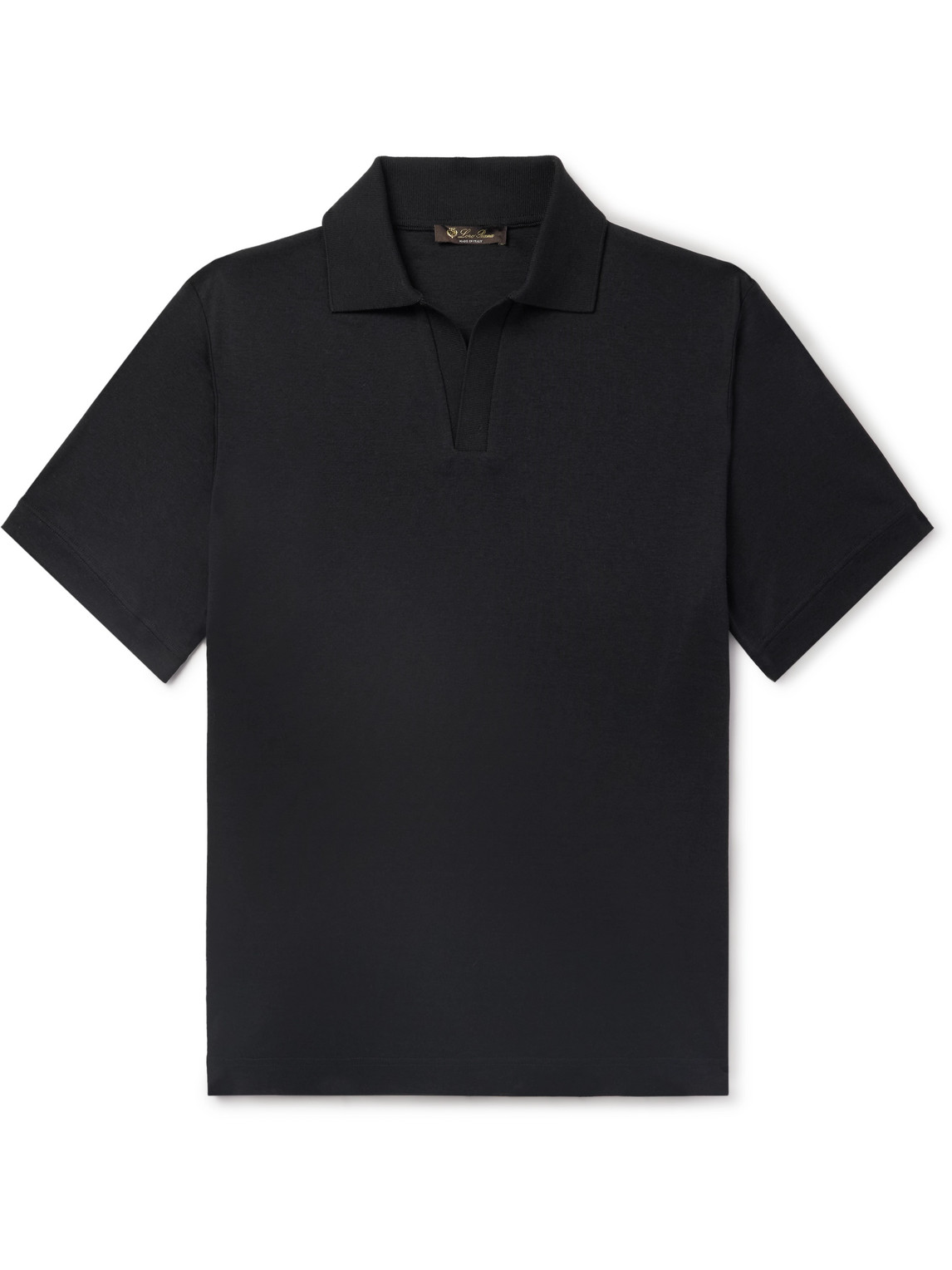 Loro Piana Valpiana Silk And Cotton-blend Polo Shirt In Blue