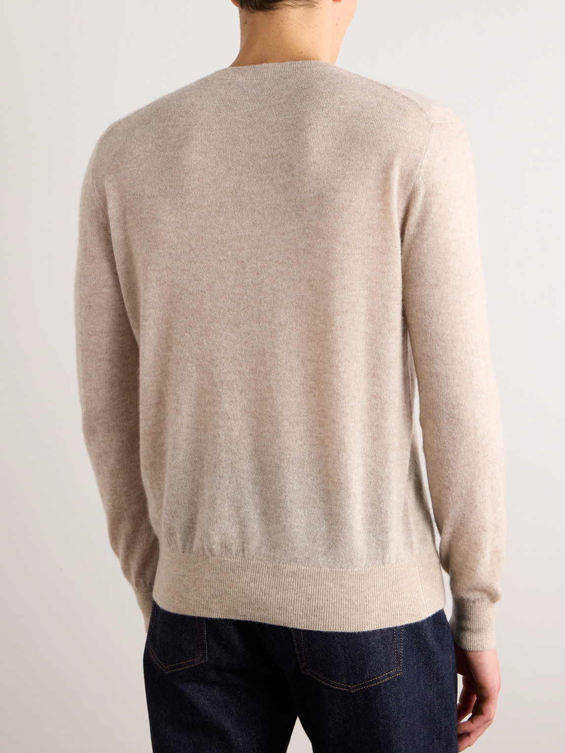 Loro Piana Brushed Cashmere And Silk-blend Sweater In Neutrals
