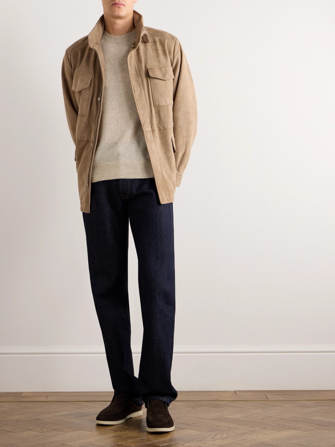 Loro Piana Brushed Cashmere And Silk-blend Sweater In Neutrals