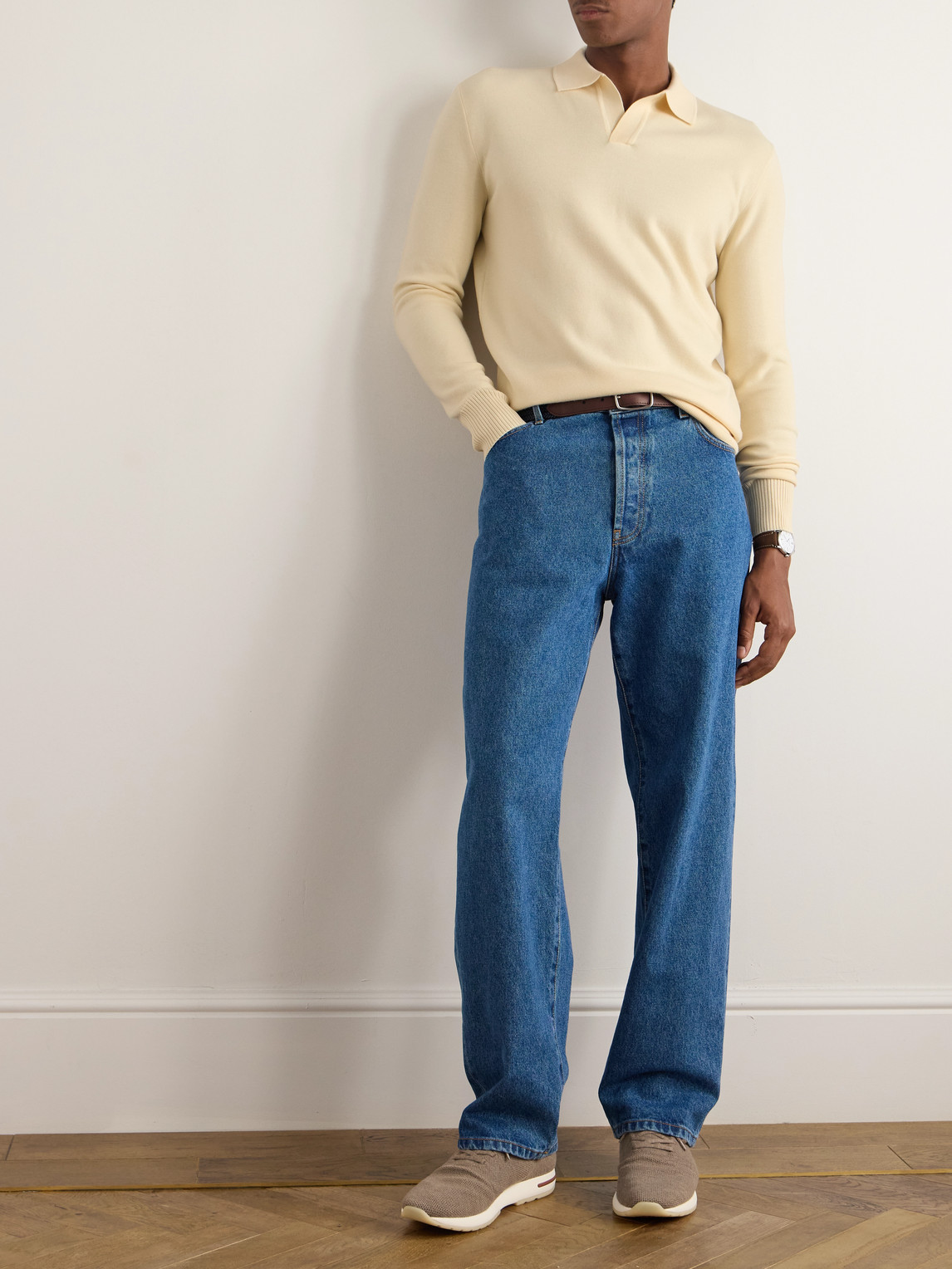 Loro Piana Wool Polo Shirt In Yellow