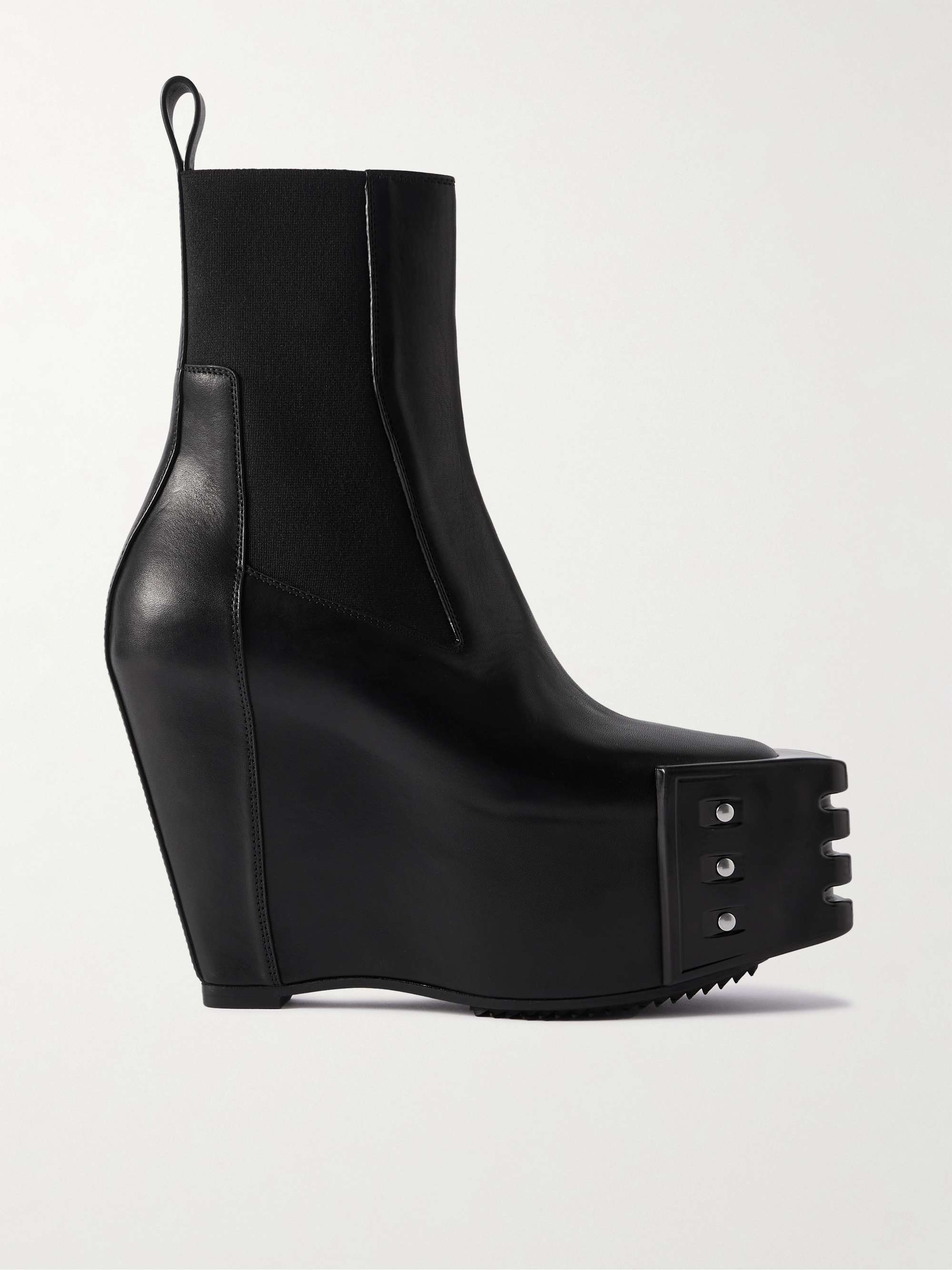 RICK OWENS Grilled Wedge Beatle レザー プラットフォーム チェルシー 