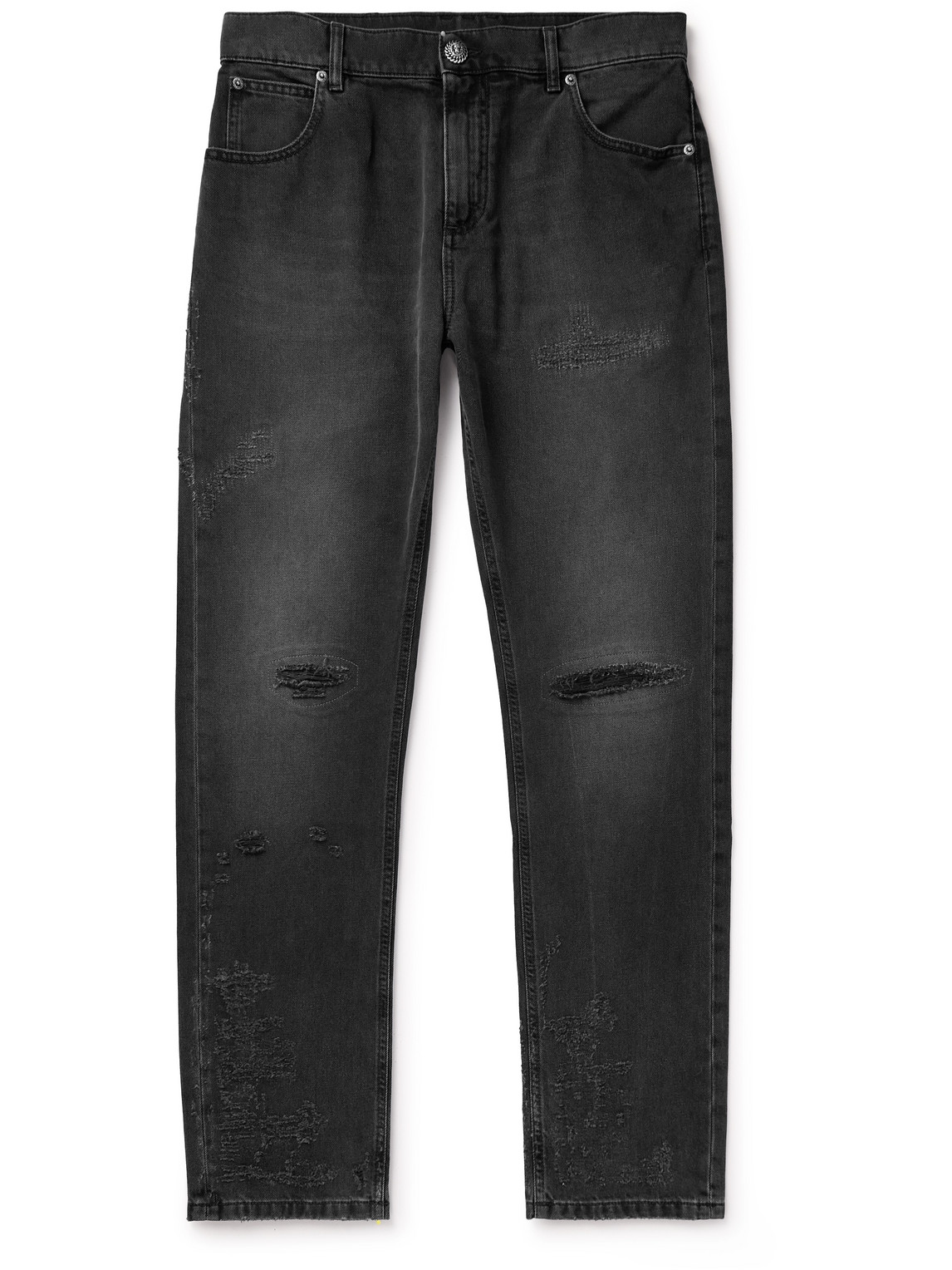 Balmain Black Cotton Jeans In Black