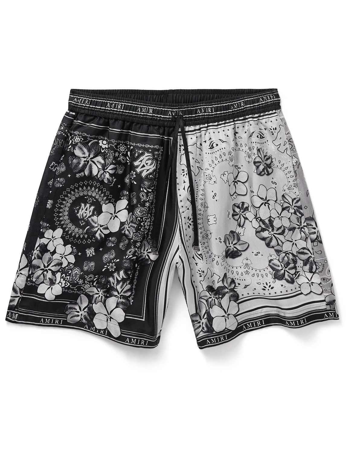 試着のみ AMIRI Silk Floral Pattern Shorts M AMIRI - Straight-Leg Printed Silk-Twill Shorts - Curated Menswear