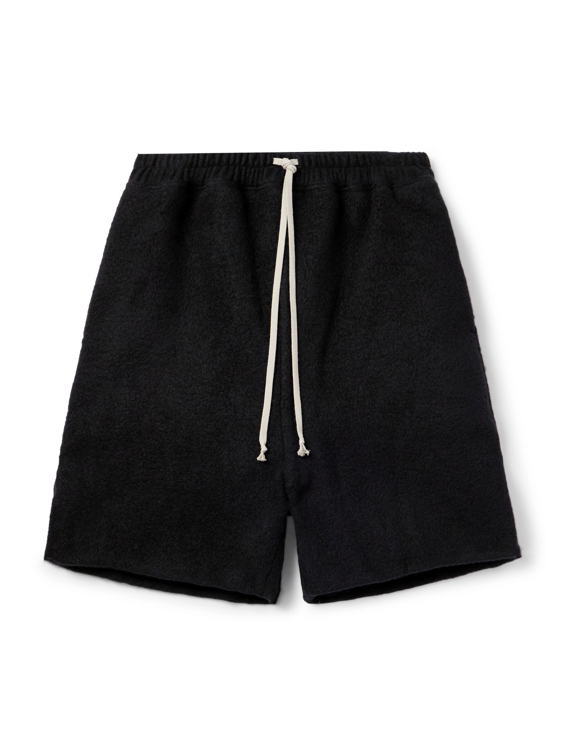 Straight-Leg Cashmere-Fleece Drawstring Shorts