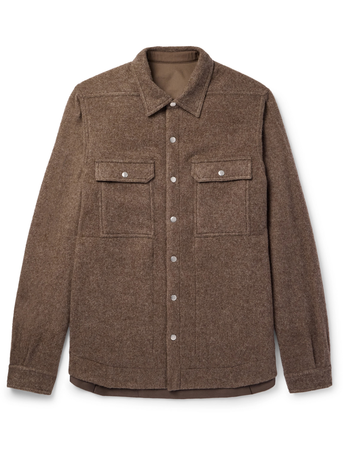Rick Owens Drkshdw Shirt With Iconic Logoed Ribbon In Brown