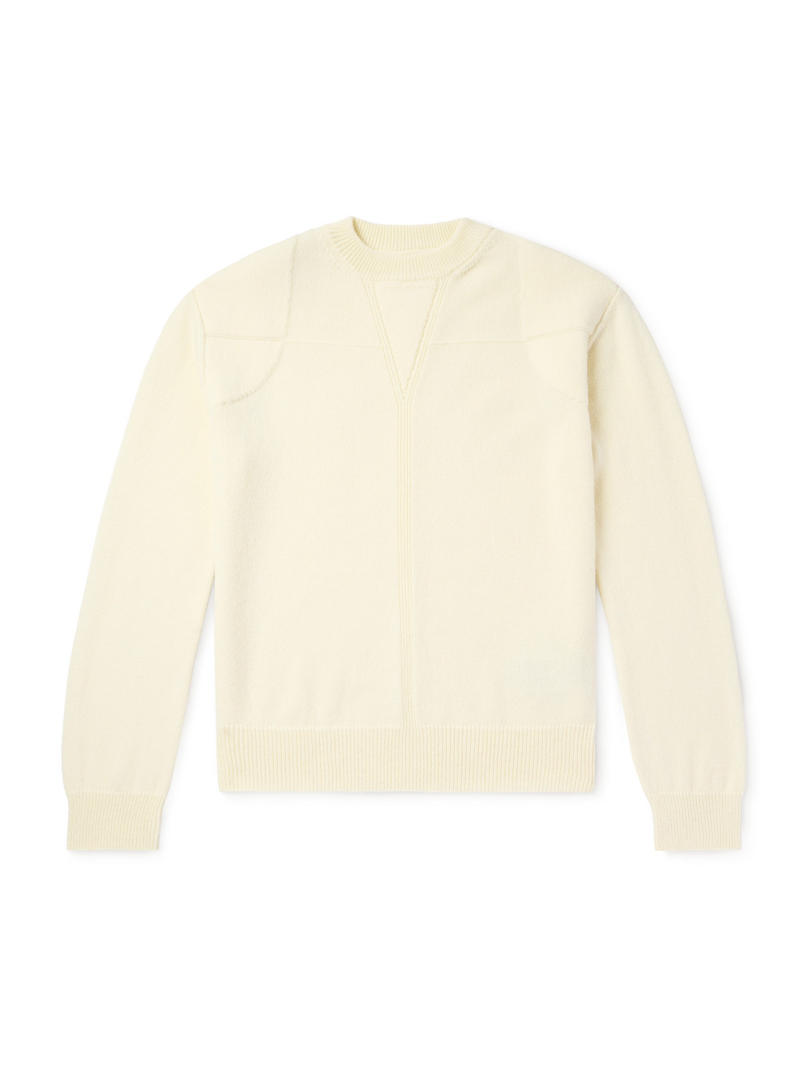 Jil Sander Panelled Virgin Wool-blend Sweater In Yellow