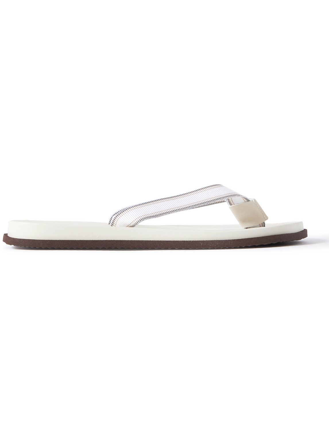 Brunello Cucinelli Pool Grosgrain Flip Flops In White