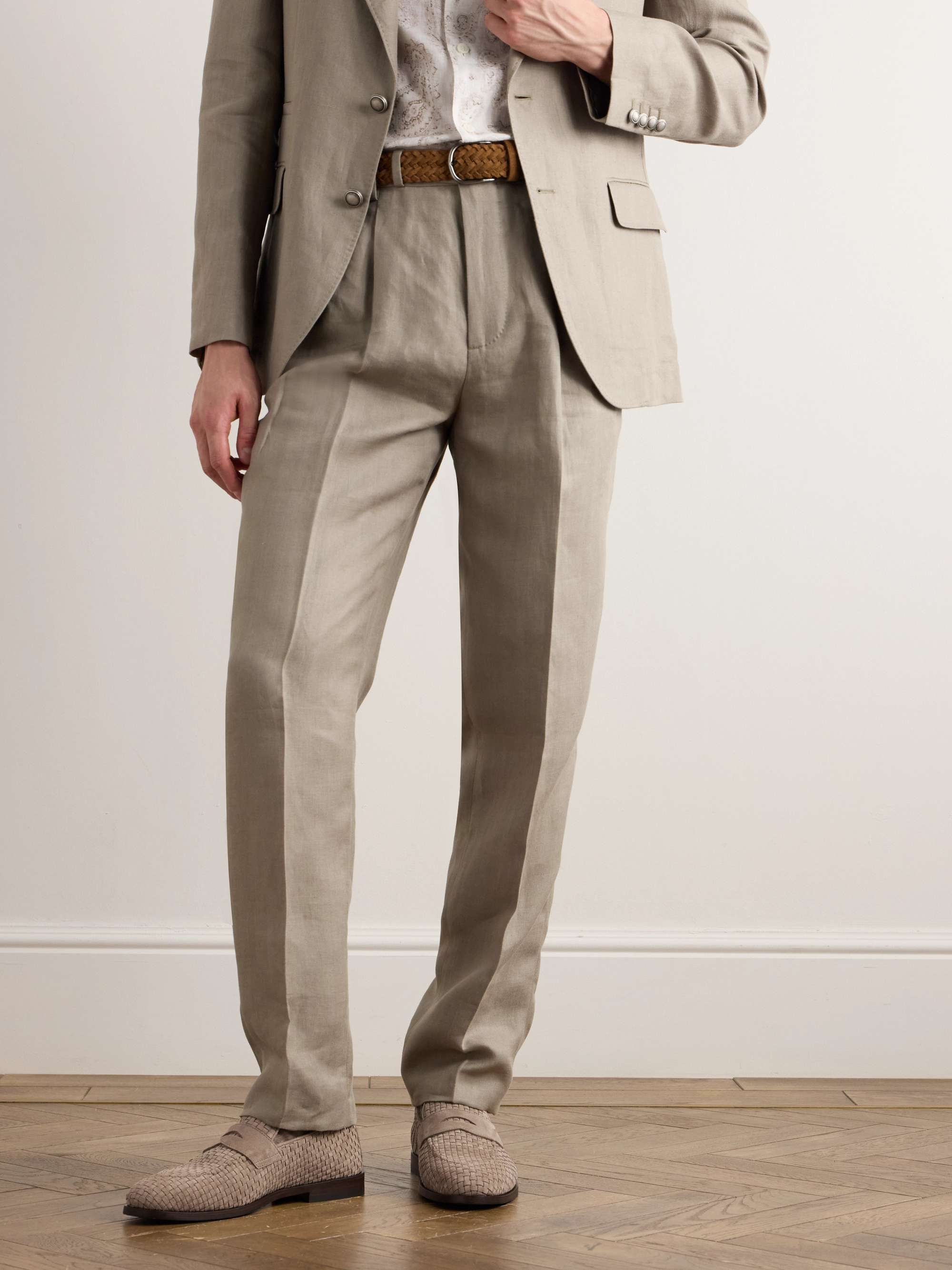 BRUNELLO CUCINELLI Woven Suede Penny Loafers for Men | MR PORTER