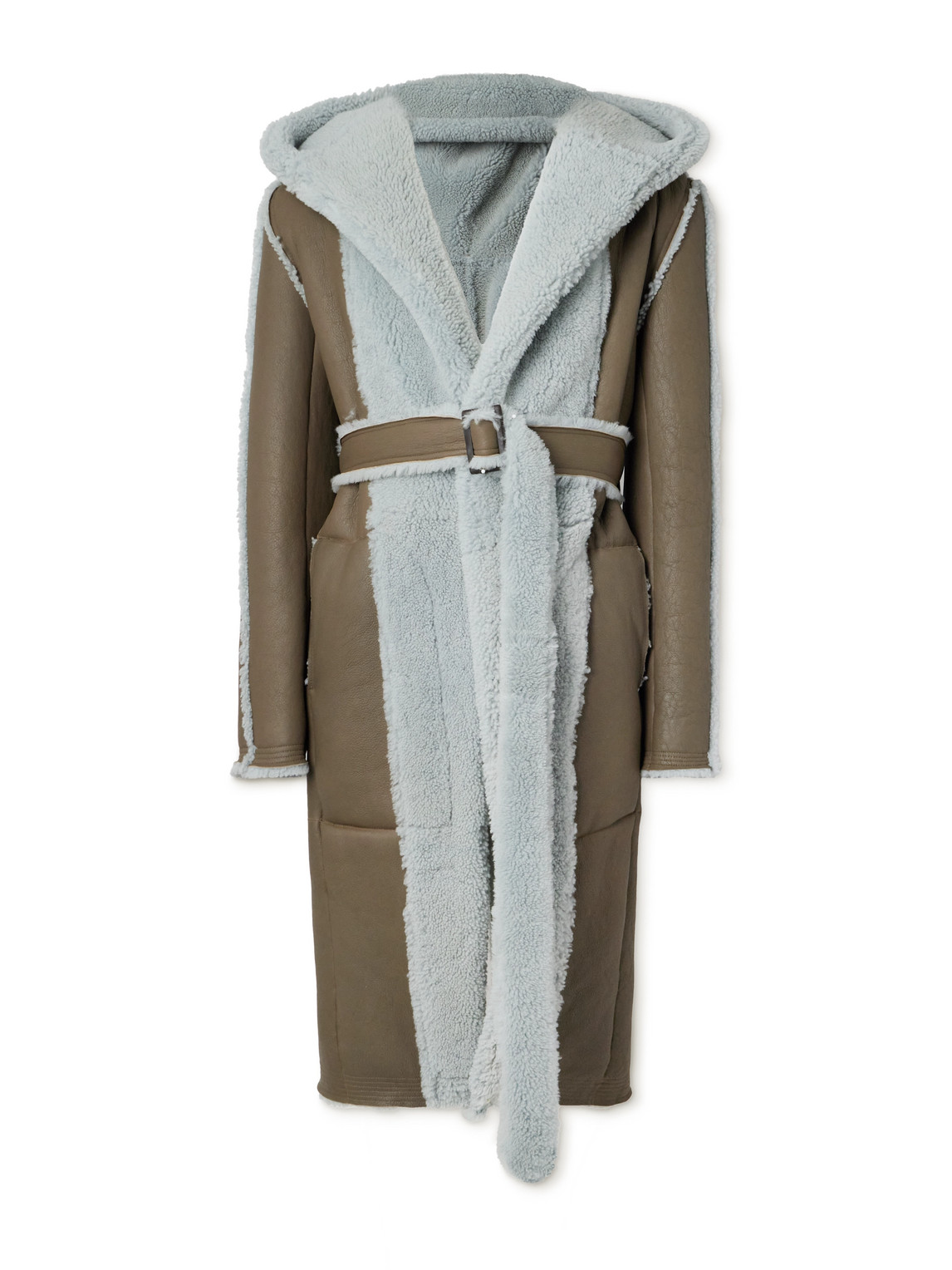 Rick Owens Belted Coat In Brown