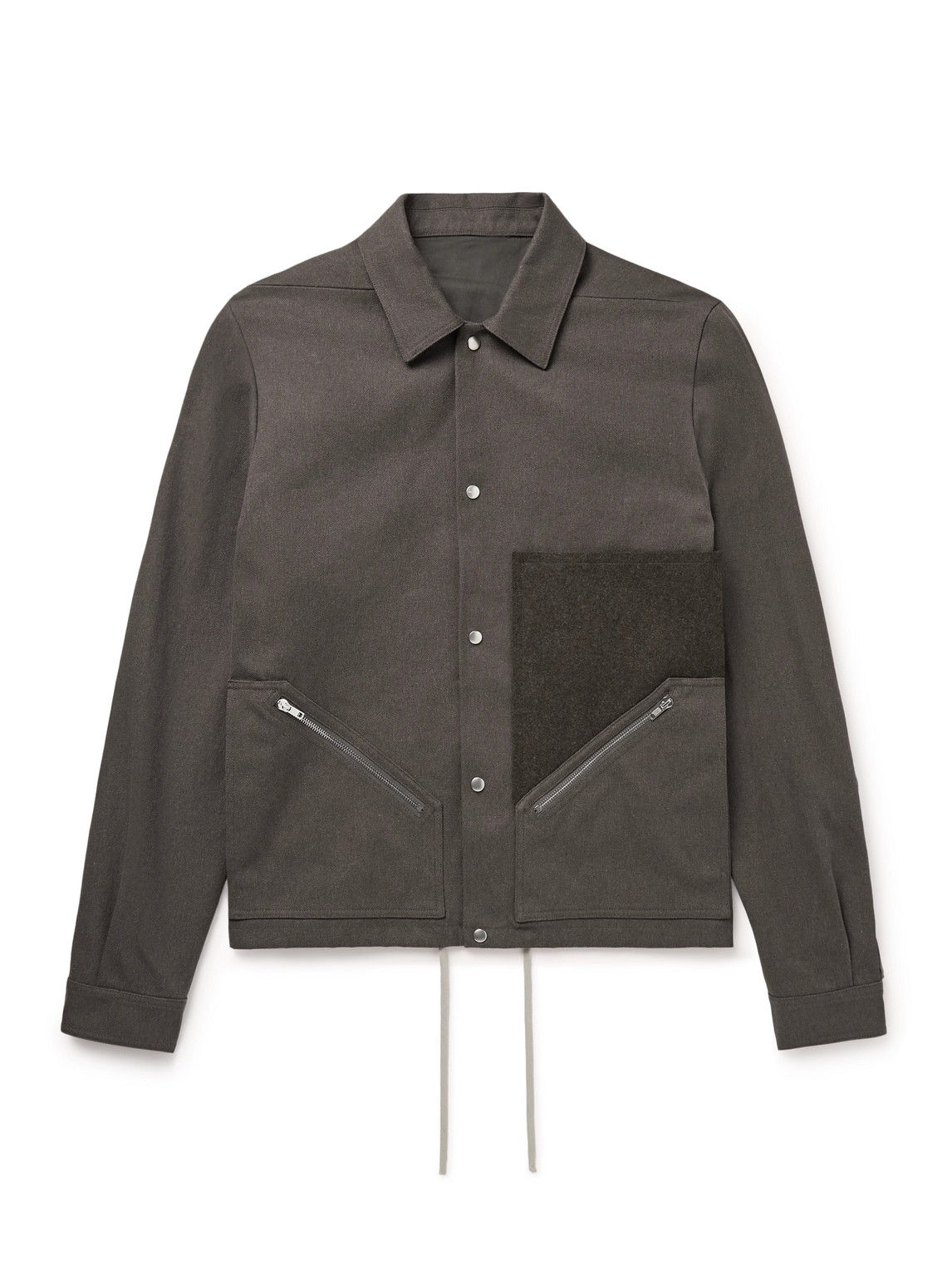 Rick Owens - Felt and Rubber-Trimmed Cotton-Drill Overshirt - Men - Gray - IT 50