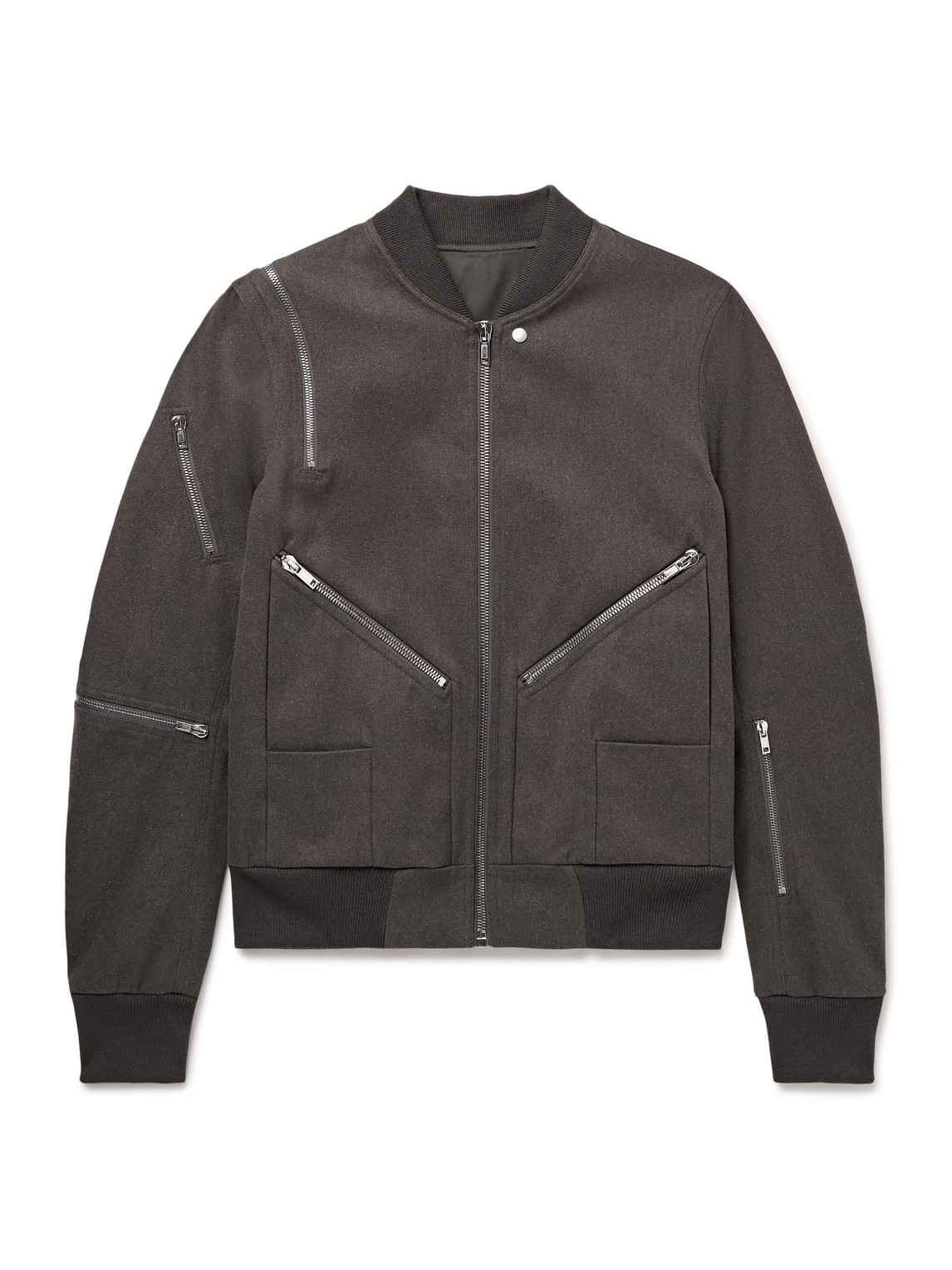 Rick Owens Bonotto Flight Zip-detailed Cotton-drill Bomber Jacket