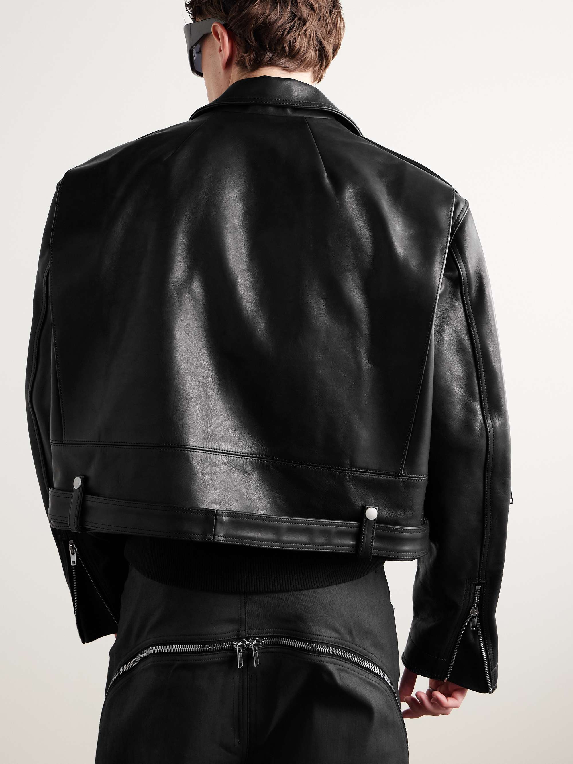 RICK OWENS Cropped Buckled Leather Jacket for Men | MR PORTER