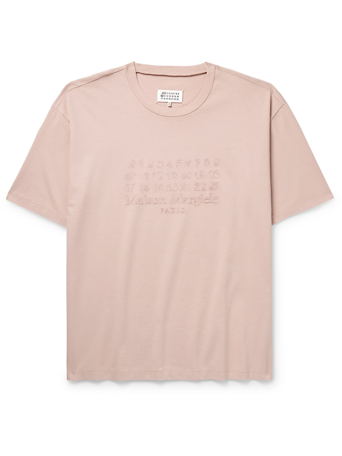 Maison Margiela - Logo-Embroidered Cotton-Jersey T-Shirt - Men - Pink - XXL