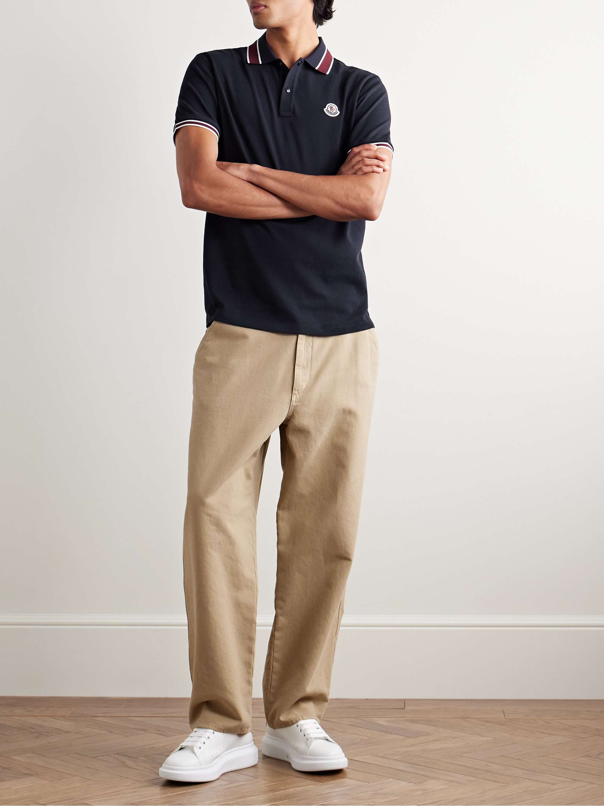 Khaki moncler polo outlet