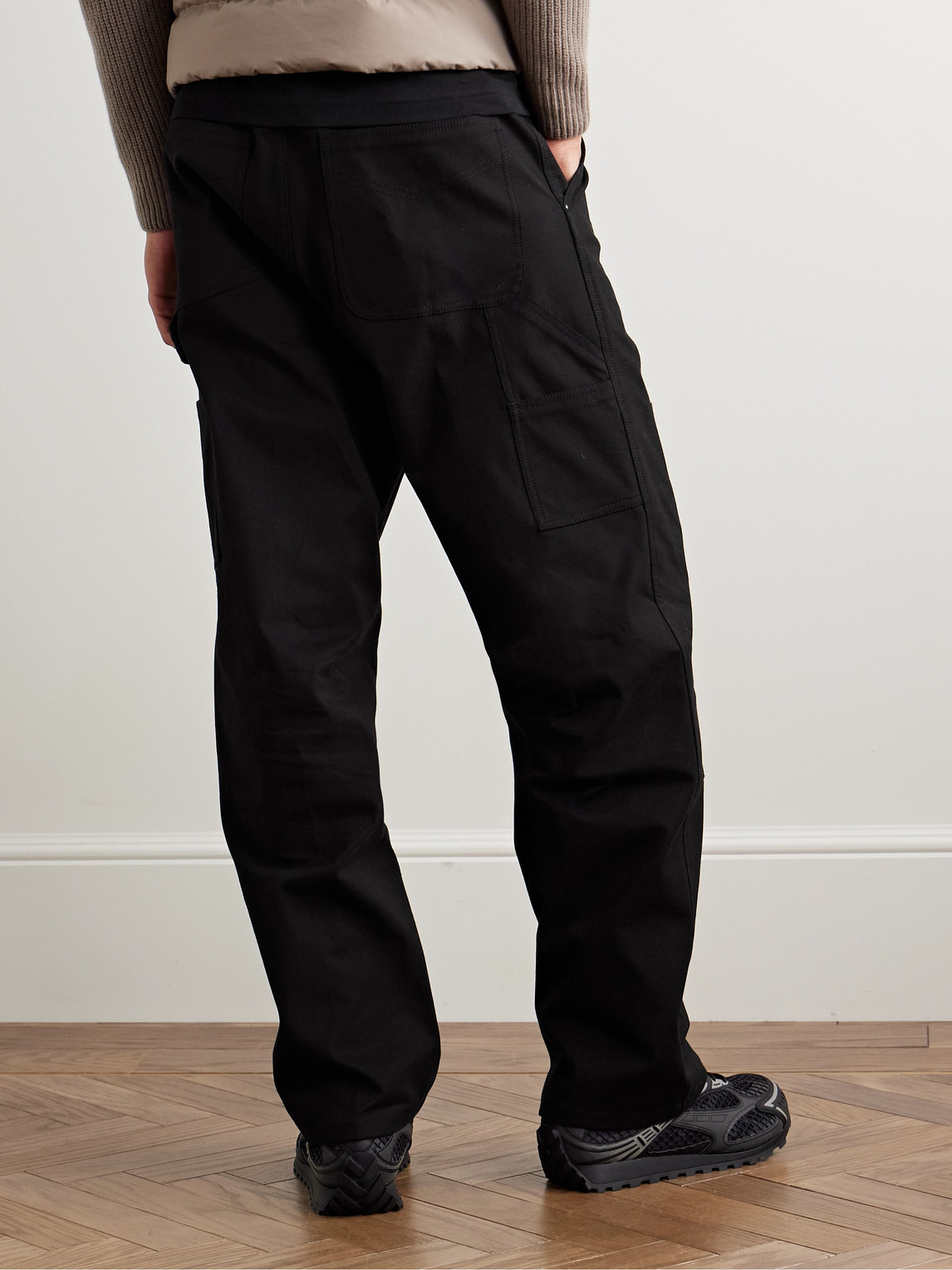 Moncler Cotton Trousers Cargo Pockets In Black