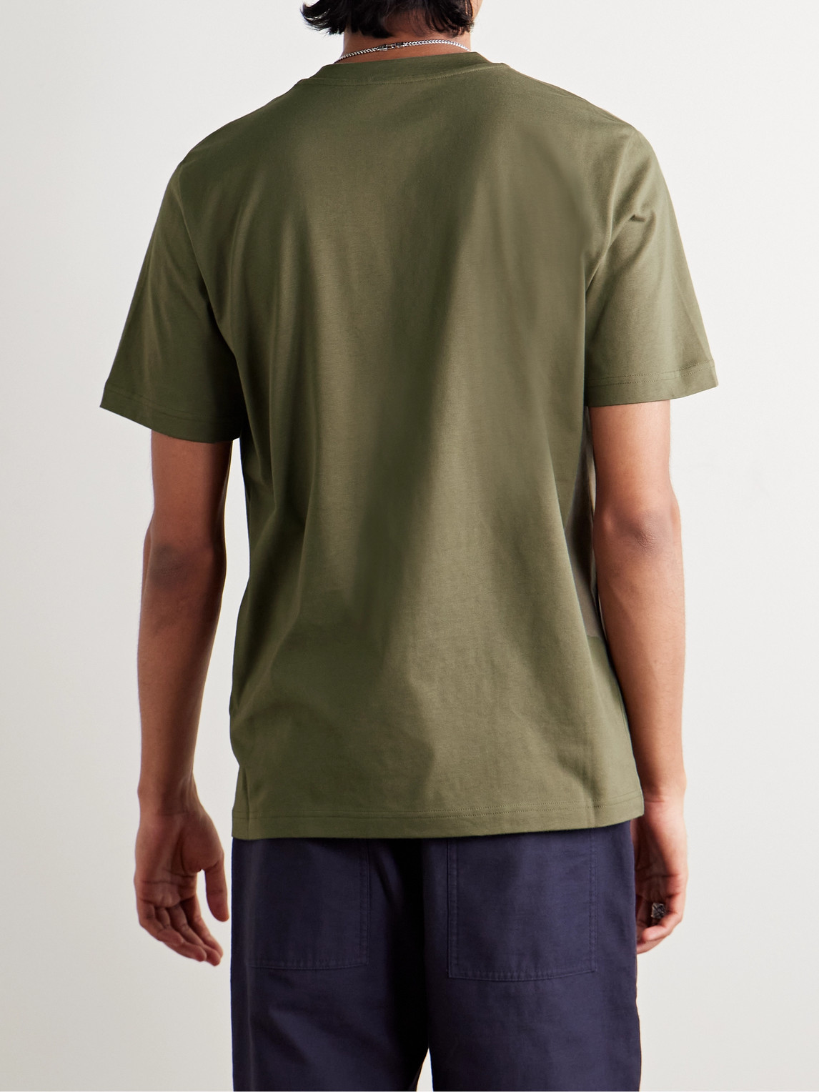 Moncler Text Print Logo T Shirt In Green