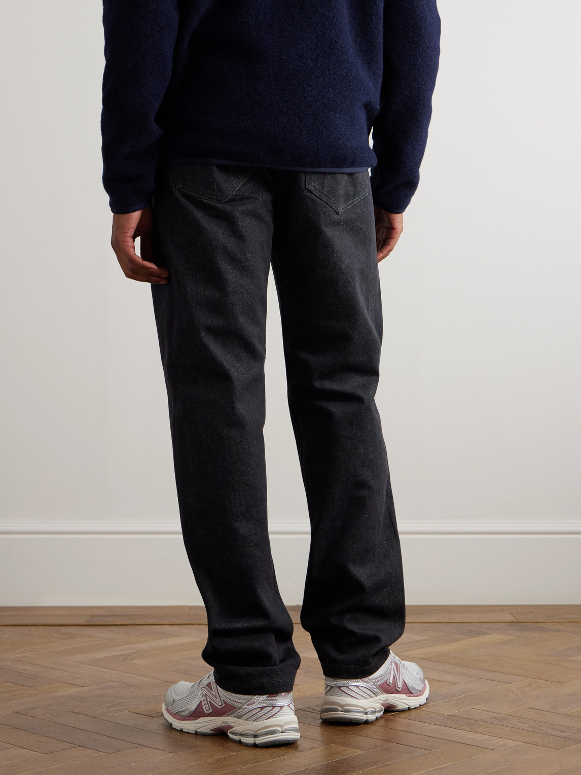 MONCLER STRAIGHT-LEG LOGO-APPLIQUÉD JEANS