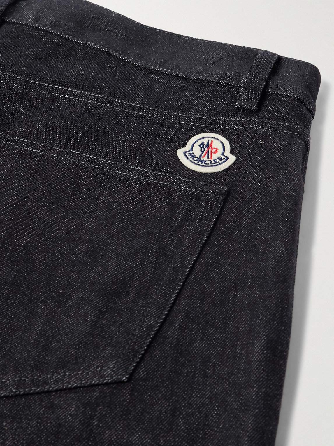 MONCLER STRAIGHT-LEG LOGO-APPLIQUÉD JEANS