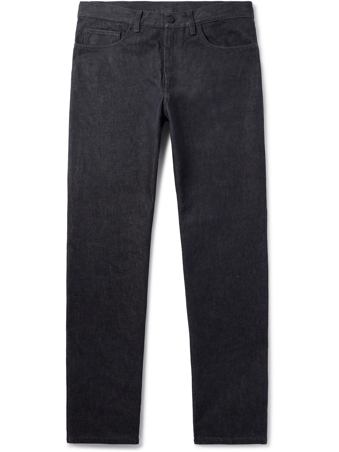 Moncler Straight-leg Logo-appliquéd Jeans In Blue