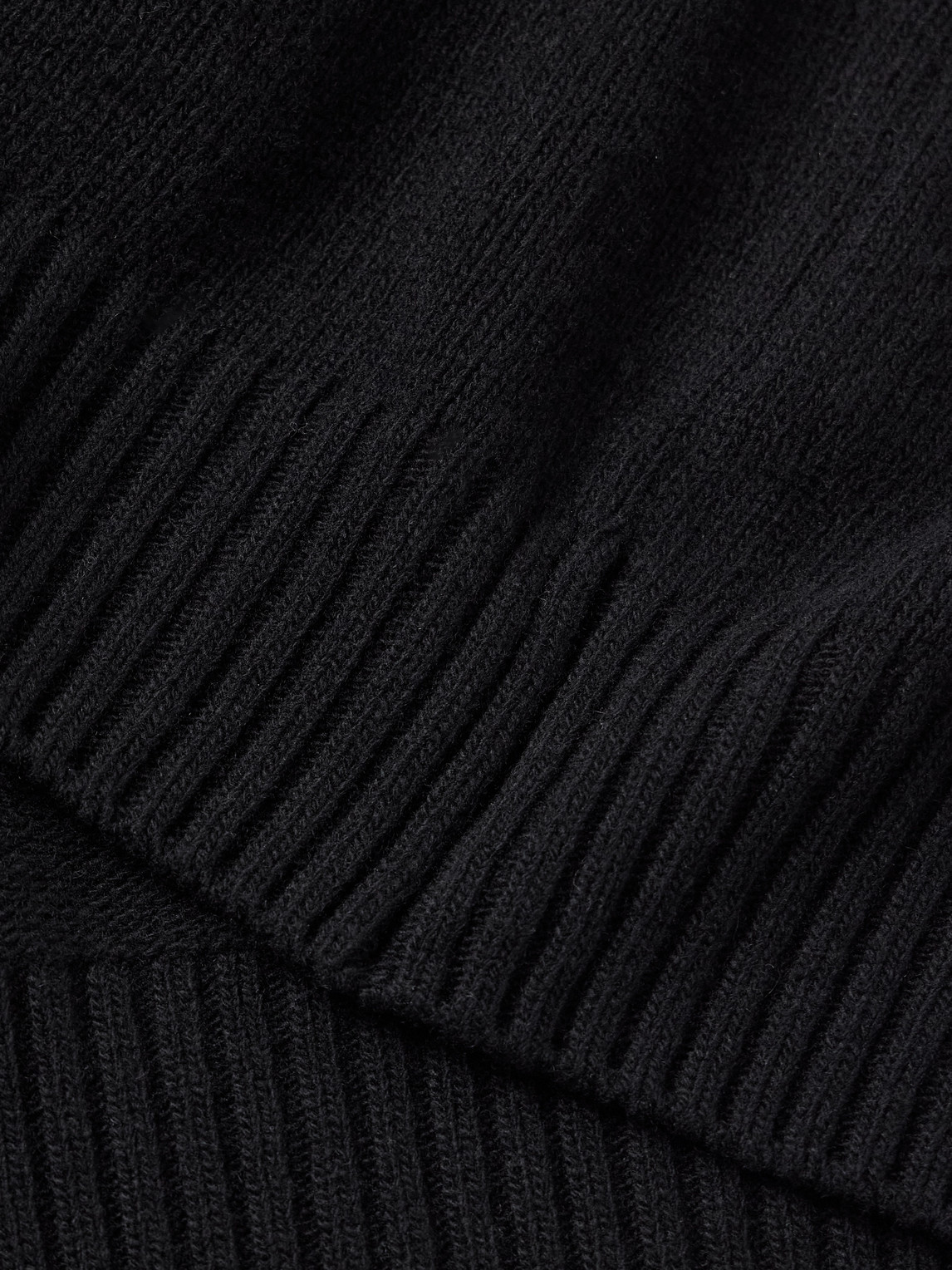 Shop Moncler Logo-appliquéd Virgin Wool And Cashmere-blend Sweater In Black