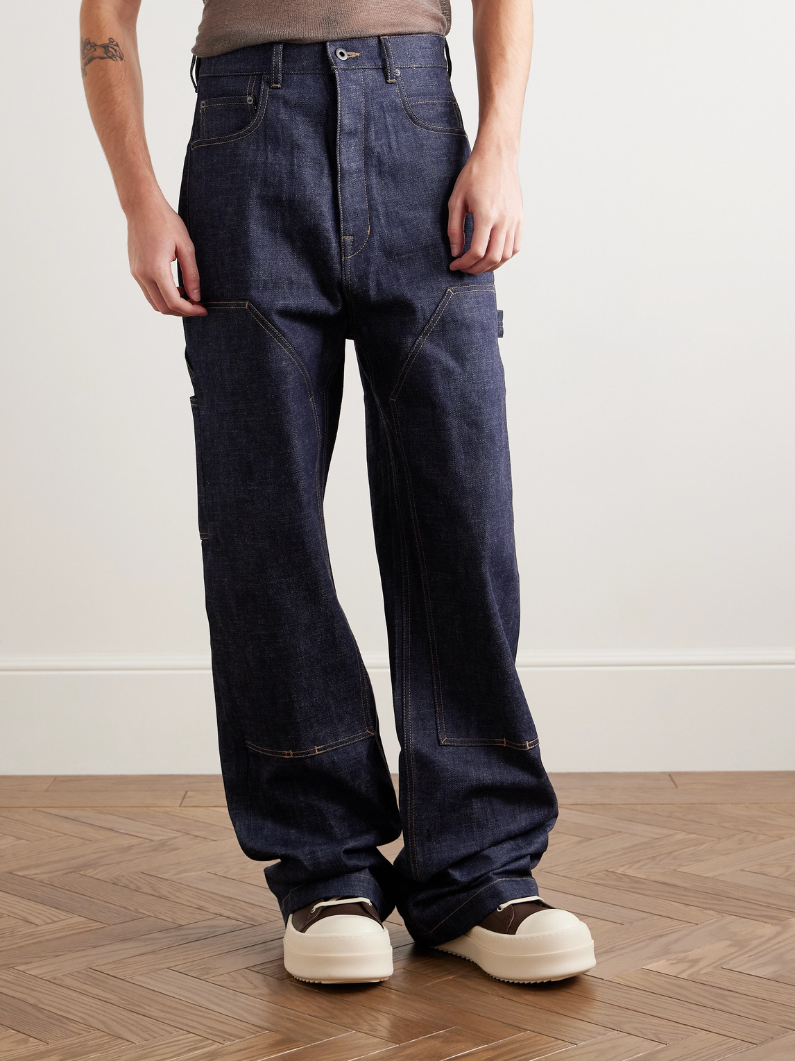 関送込【RICK OWENS】DRKSHDW ワイドレッグジーンズ ブルー DRKSHDW - PANTS - Rick Owens
