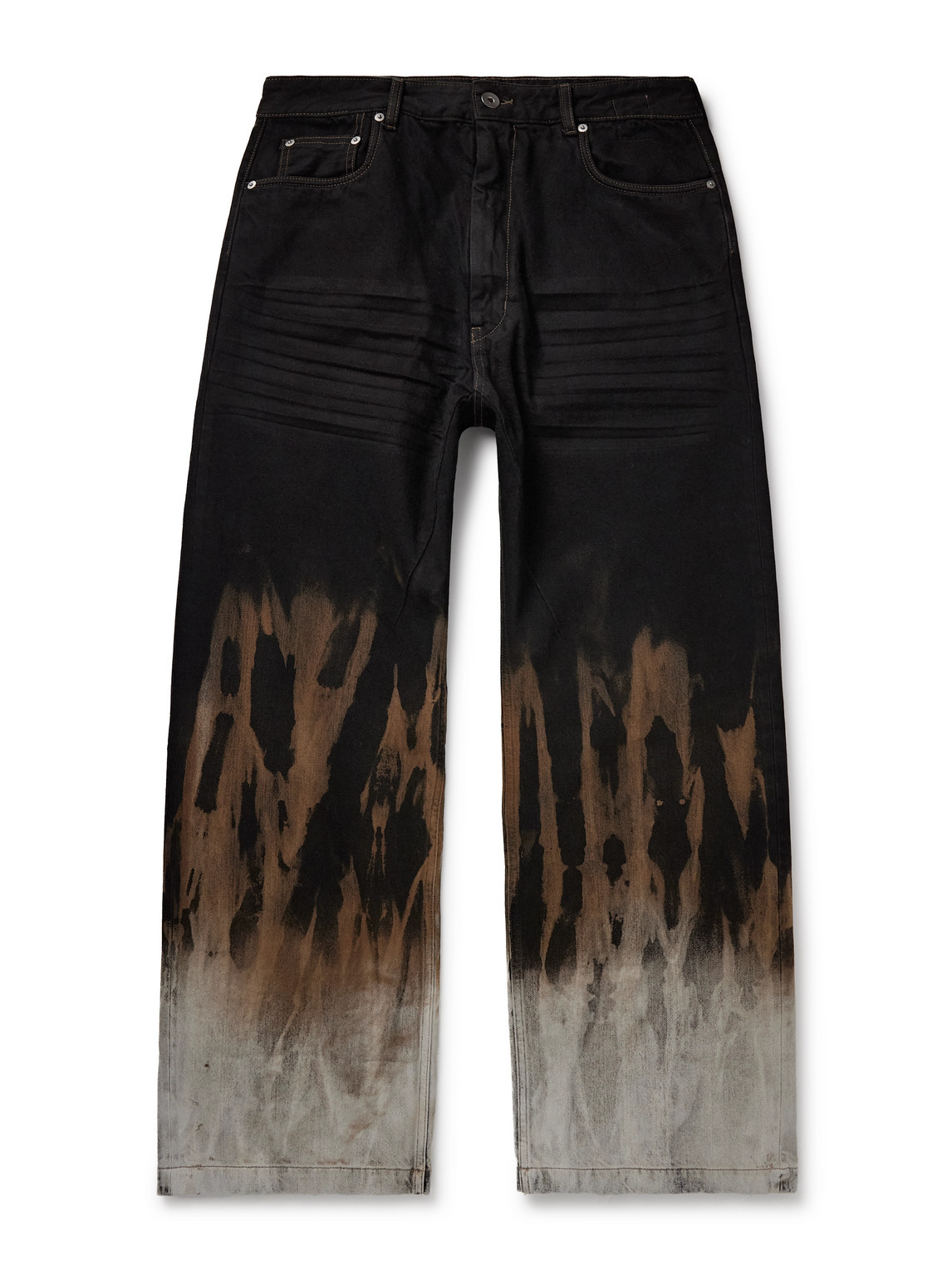DRKSHDW by Rick Owens - Geth Wide-Leg Garment-Dyed Printed Jeans - Men - Black - UK/US 30