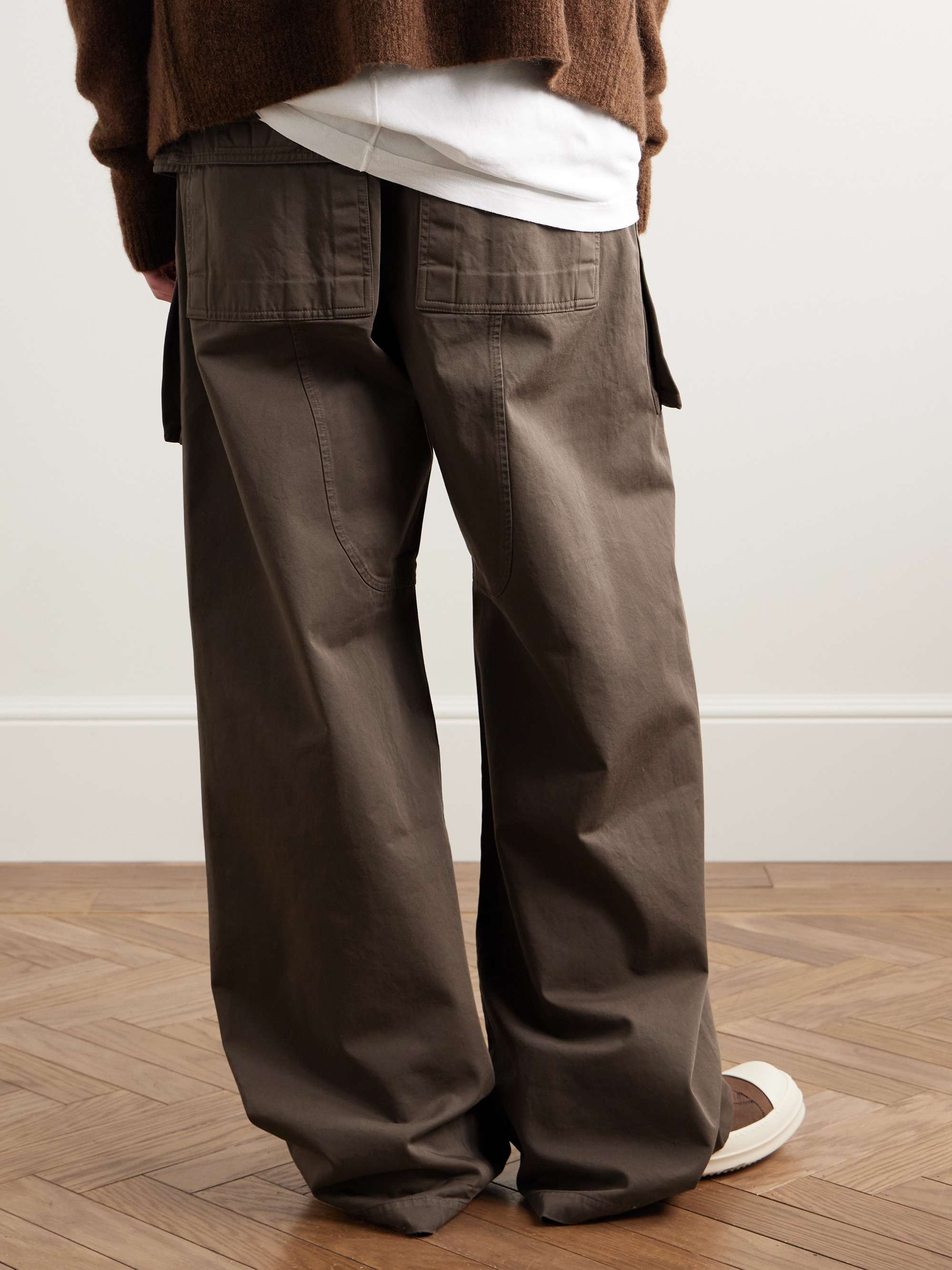 DRKSHDW BY RICK OWENS Creatch Wide-Leg Cotton-Twill DRKSHDW BY RICK OWENS Creatch Wide-Leg Cotton-Twill