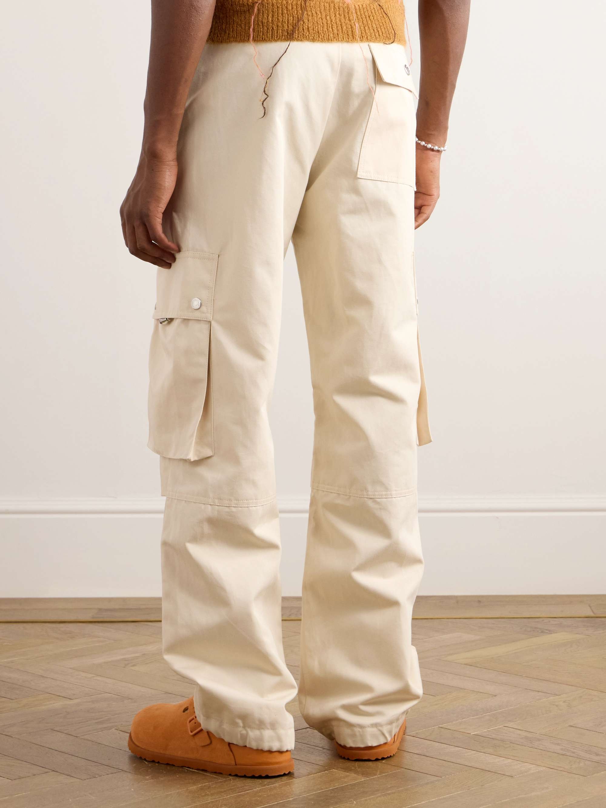 JACQUEMUS Tapered Belted Cotton and Linen-Blend Twill Cargo
