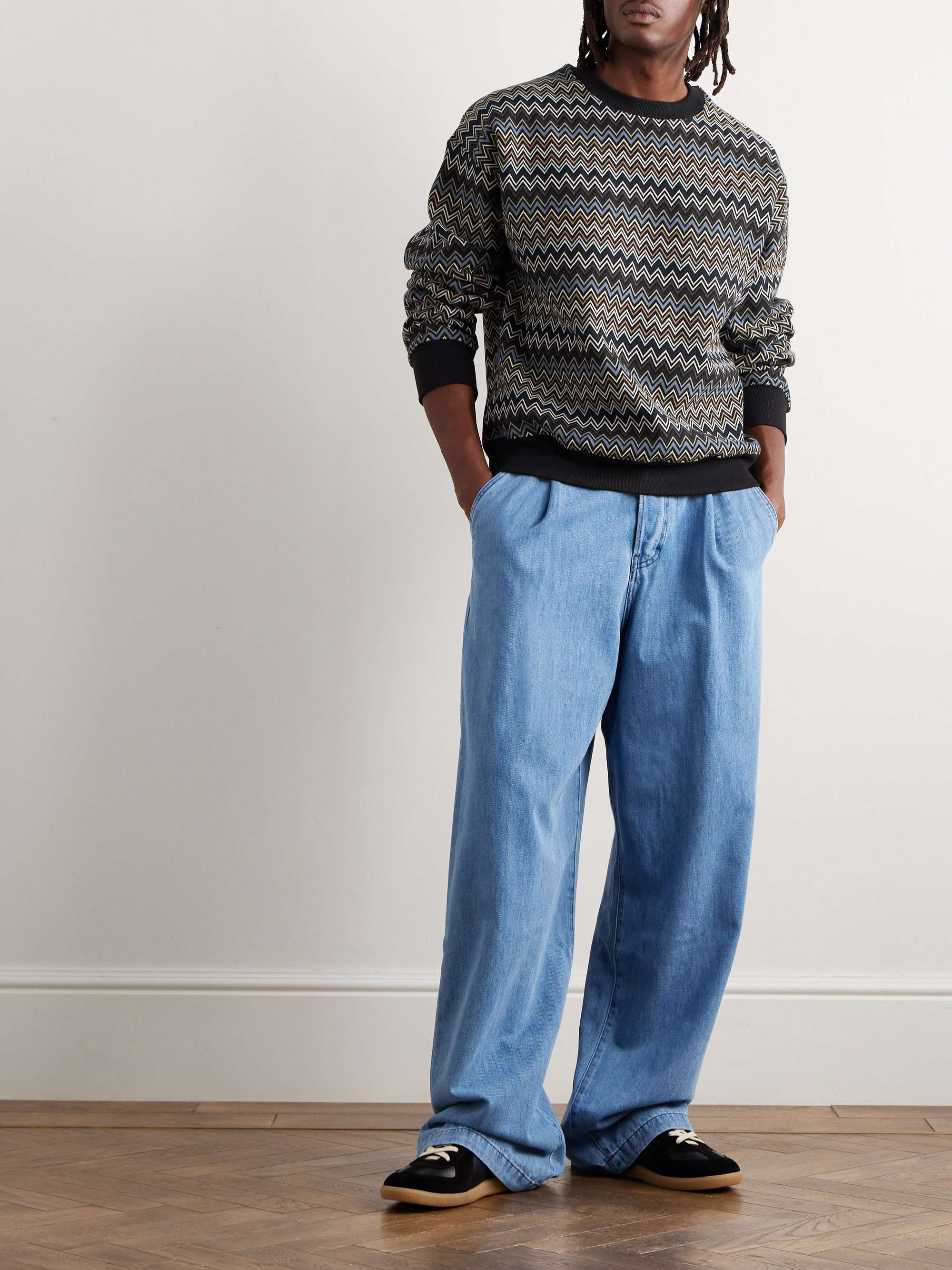 MISSONI 'Sleeve Panel Knit Zig-Zag' Designer Track Jacket