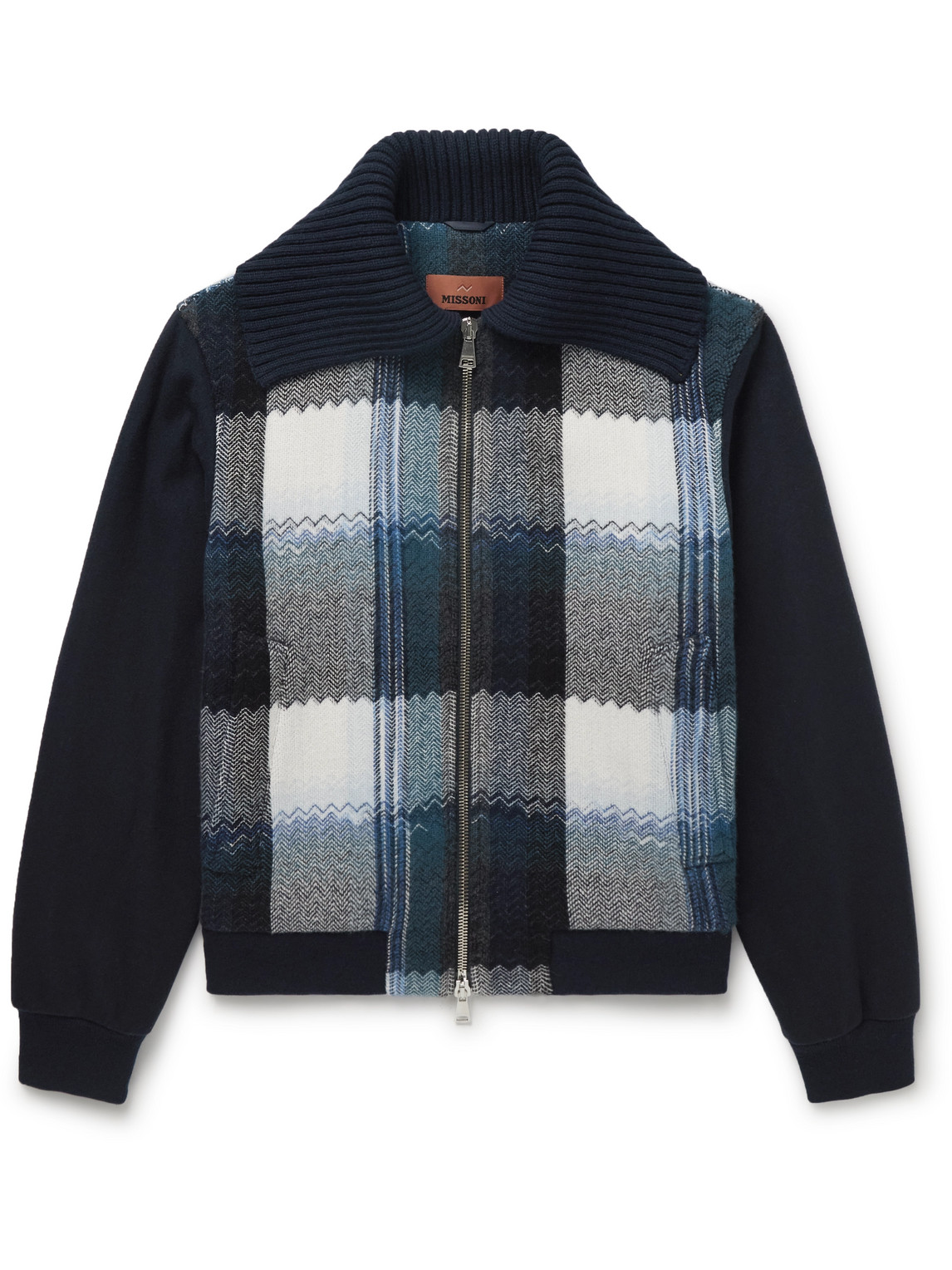 Checked Wool Bomber Jacket