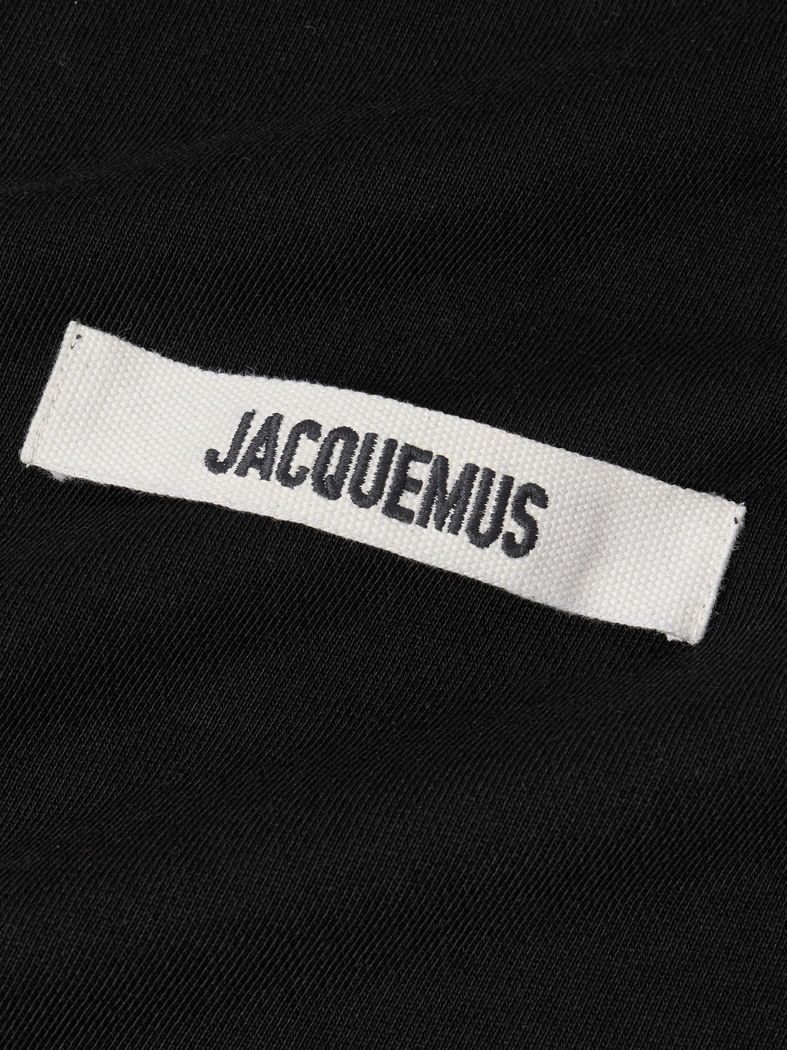 Shop Jacquemus Logo-appliquéd Cotton-jersey Hoodie In Black