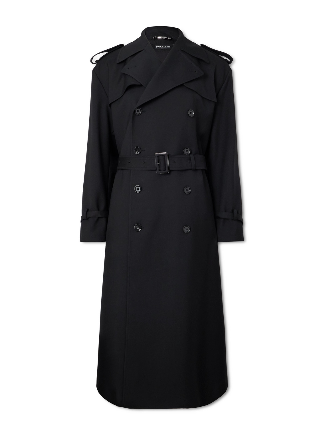 Dolce&Gabbana Belted Wool-Blend Twill Trench Coat