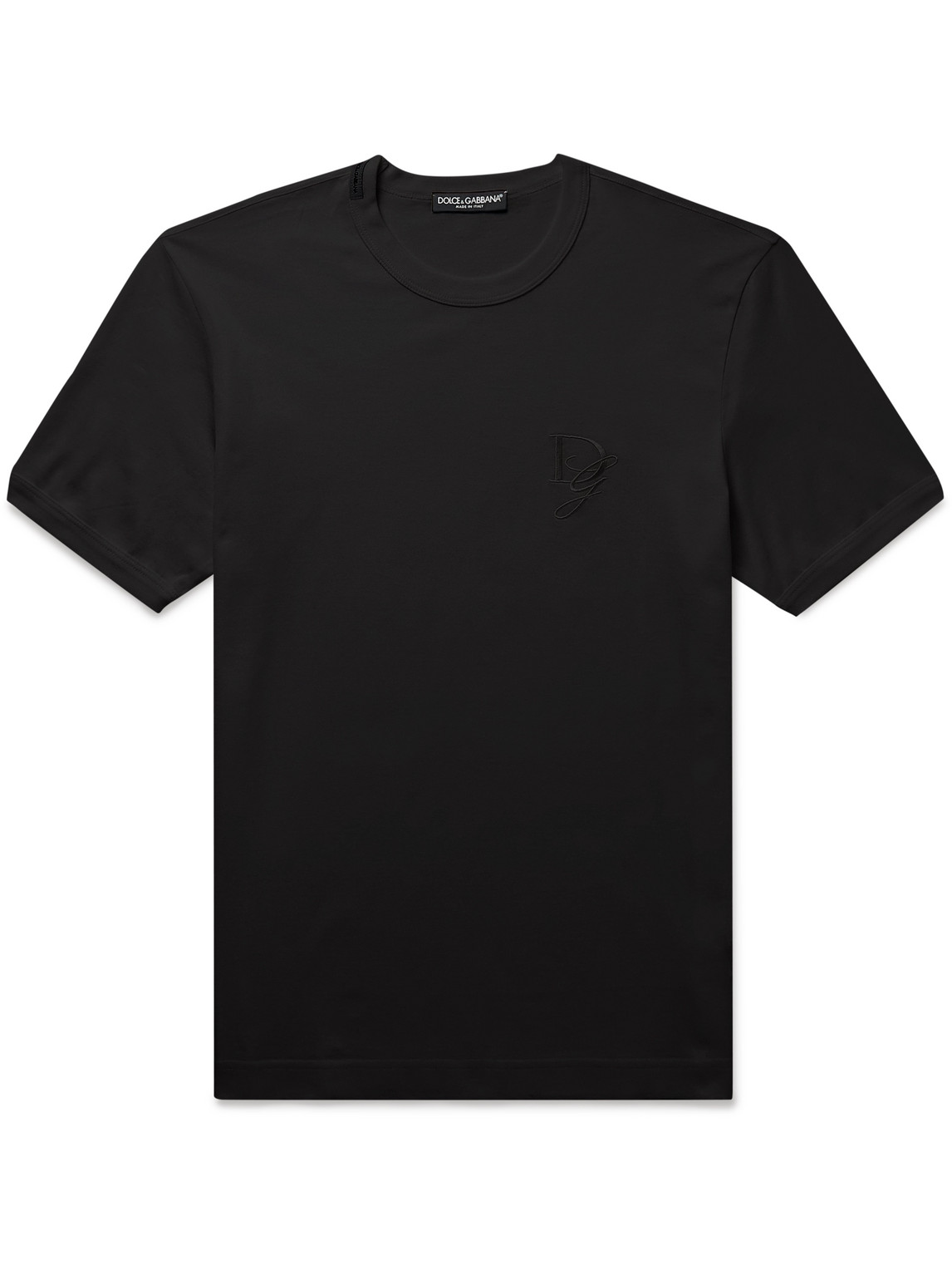 DOLCE & GABBANA SLIM-FIT LOGO-EMBROIDERED COTTON-JERSEY T-SHIRT