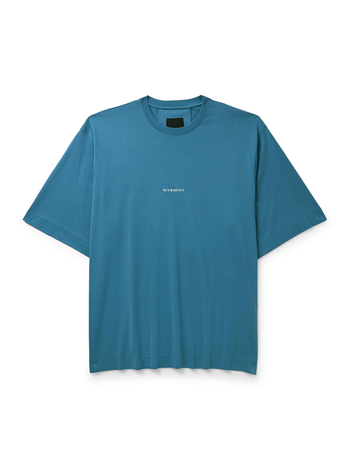 Givenchy - Aqua Star Story Oversized Logo-Embroidered Printed Cotton-Jersey T-Shirt - Men - Blue - M