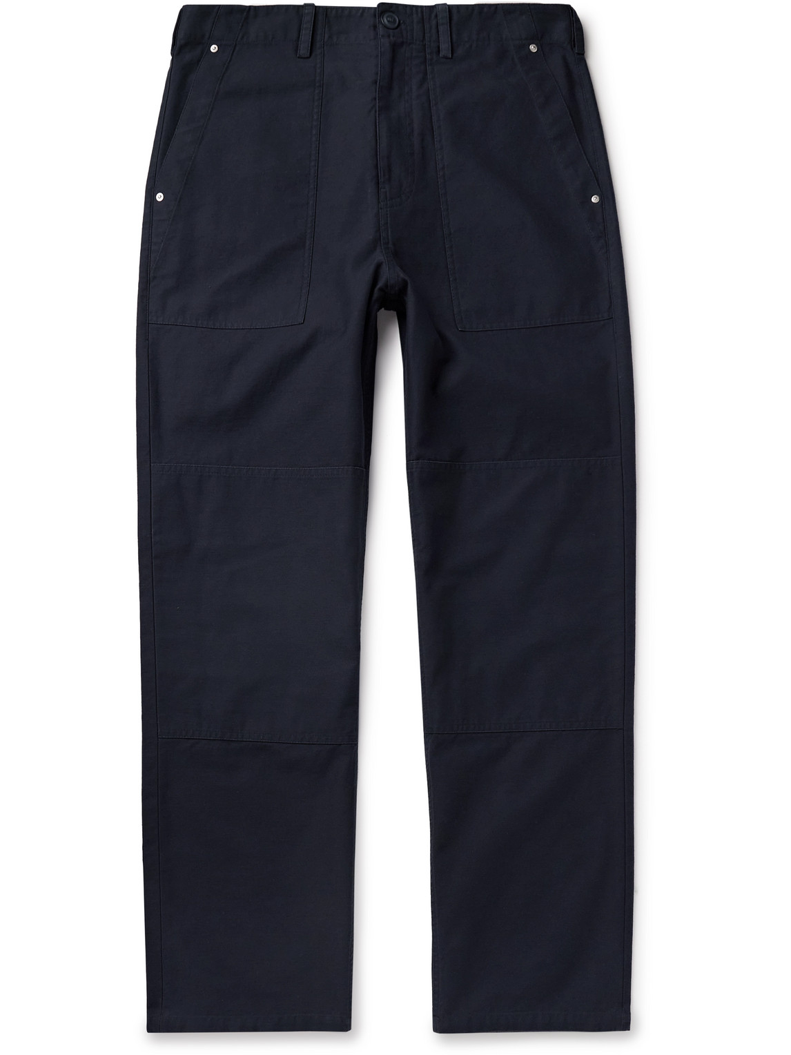 Straight-Leg Panelled Cotton Trousers
