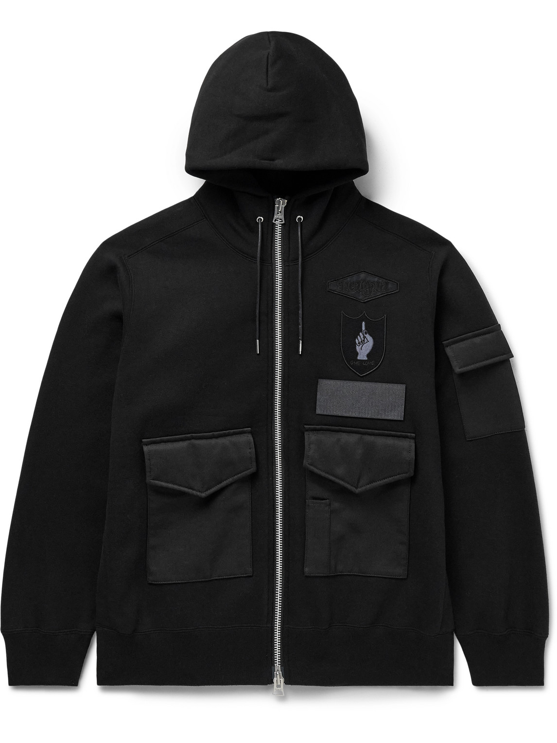 Spiewak Mark Gonzales Titan Cloth-Trimmed Appliquéd Cotton-Jersey Hoodie