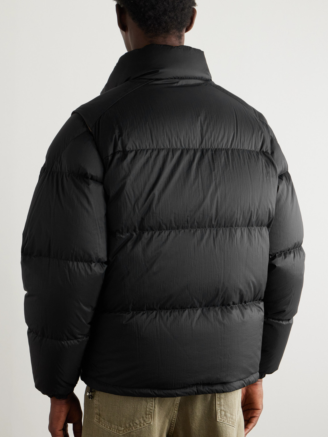 Moncler Reversible Convertible Canvas-trimmed Quilted Shell Down Jacket In Black