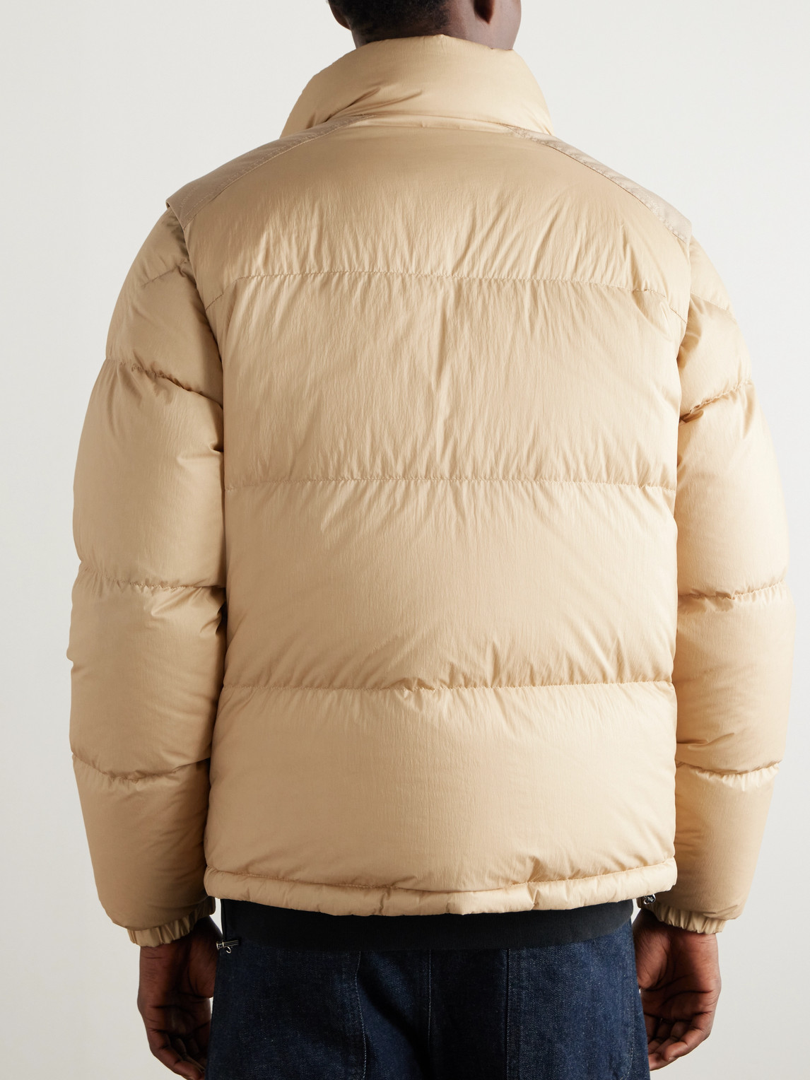 Moncler Reversible Convertible Canvas-trimmed Quilted Shell Down Jacket In Neutrals