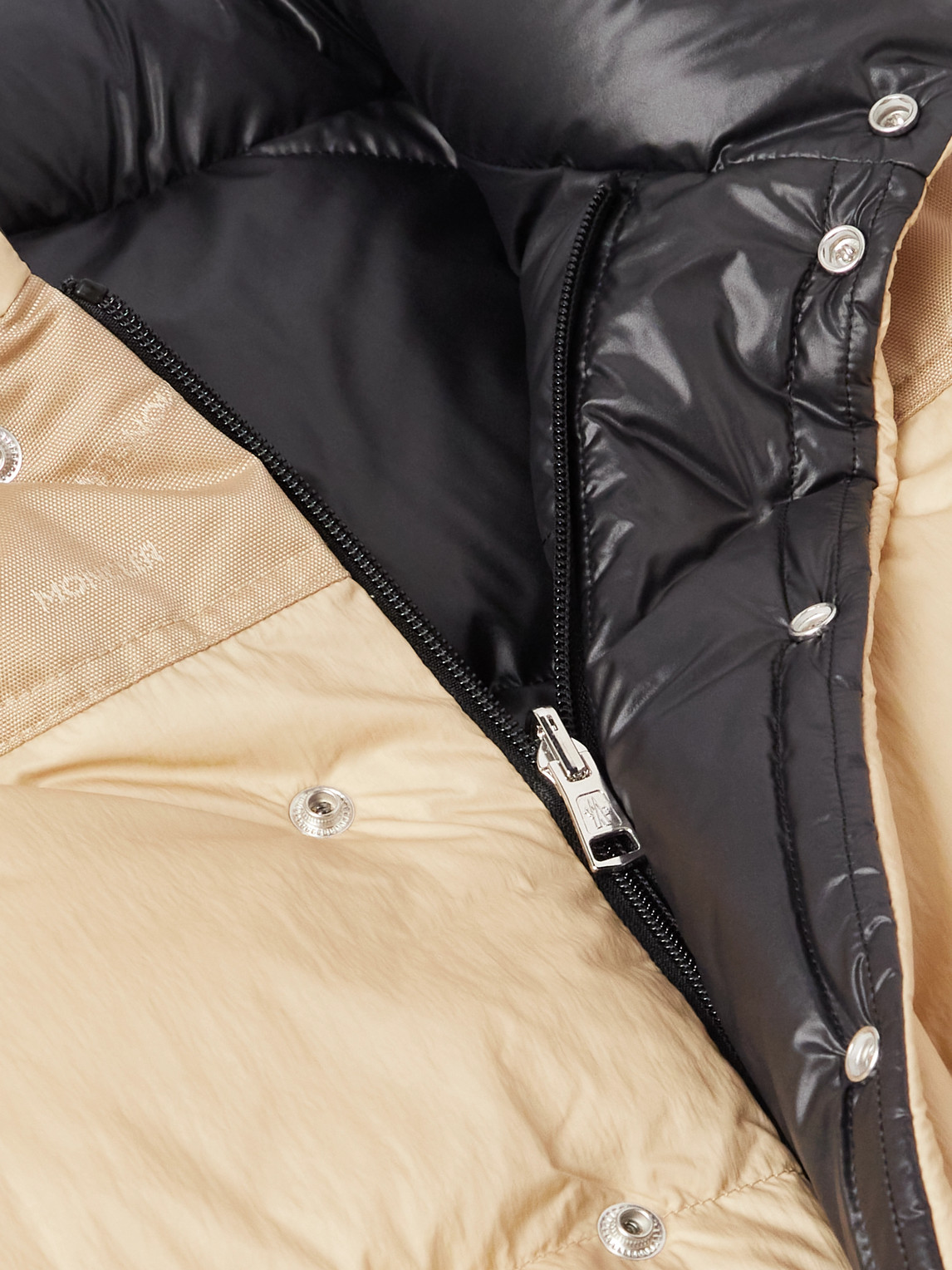 Moncler Reversible Convertible Canvas-trimmed Quilted Shell Down Jacket In Neutrals