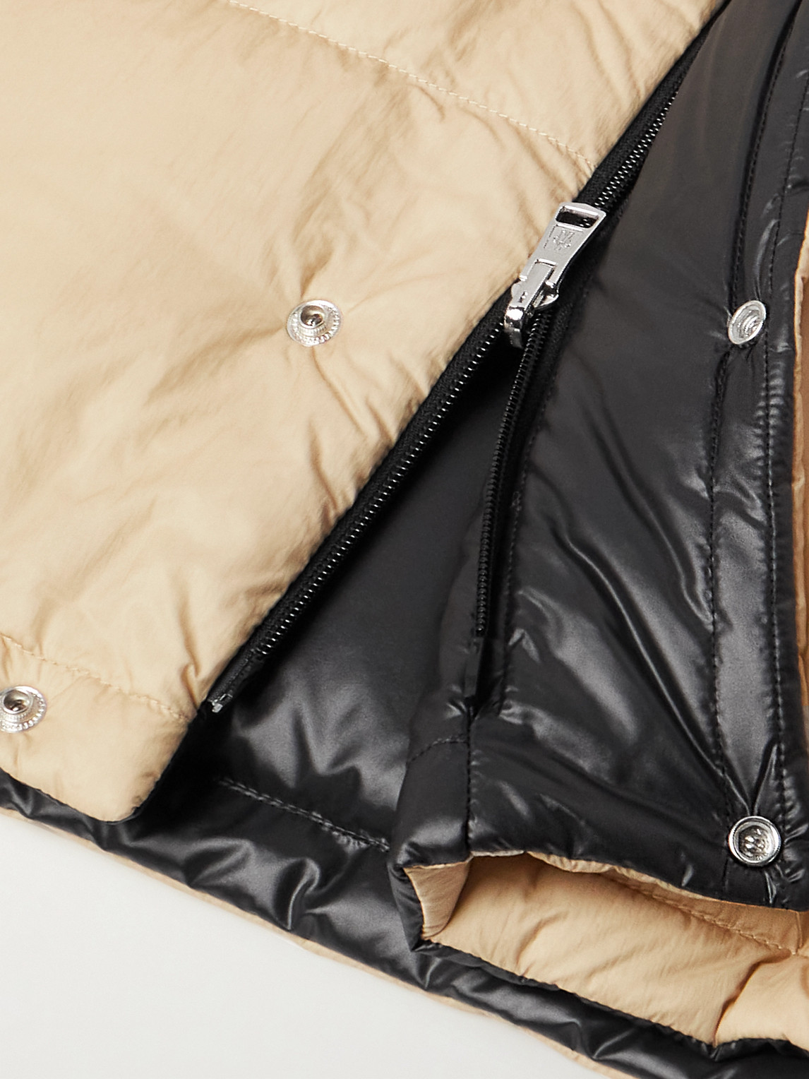 Moncler Reversible Convertible Canvas-trimmed Quilted Shell Down Jacket In Neutrals