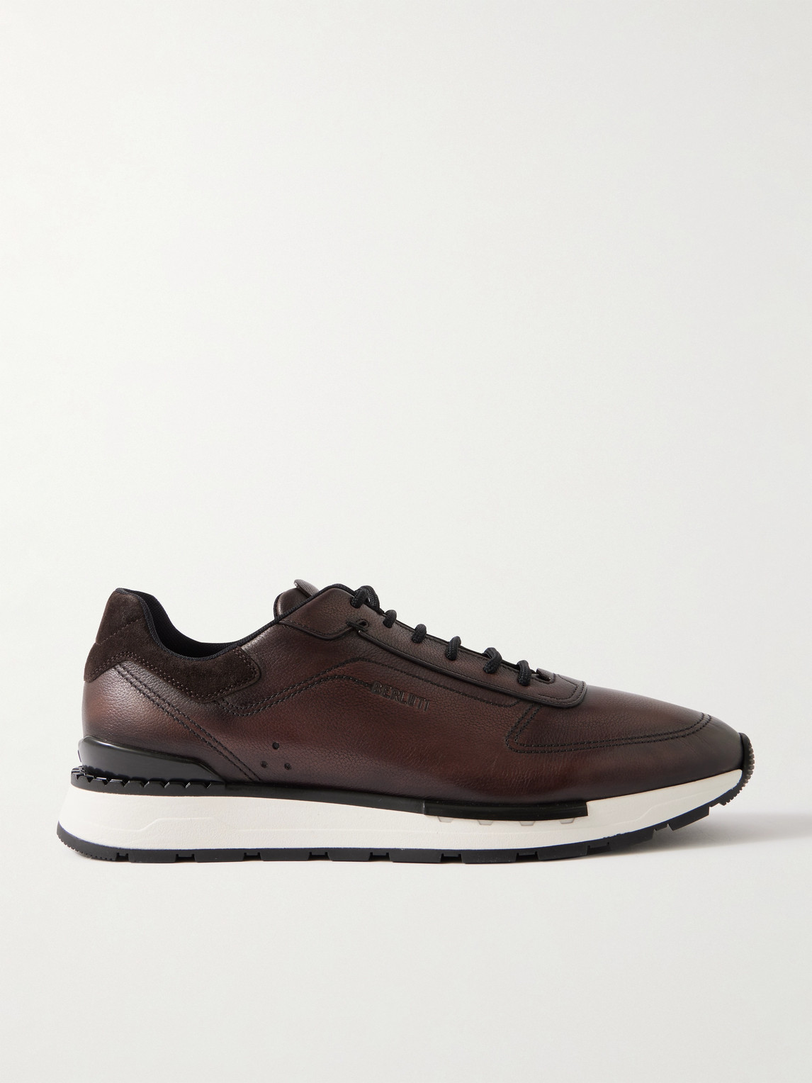 Berluti Fast Track Suede-Trimmed Full-Grain Venezia Softy Leather Sneakers - Men