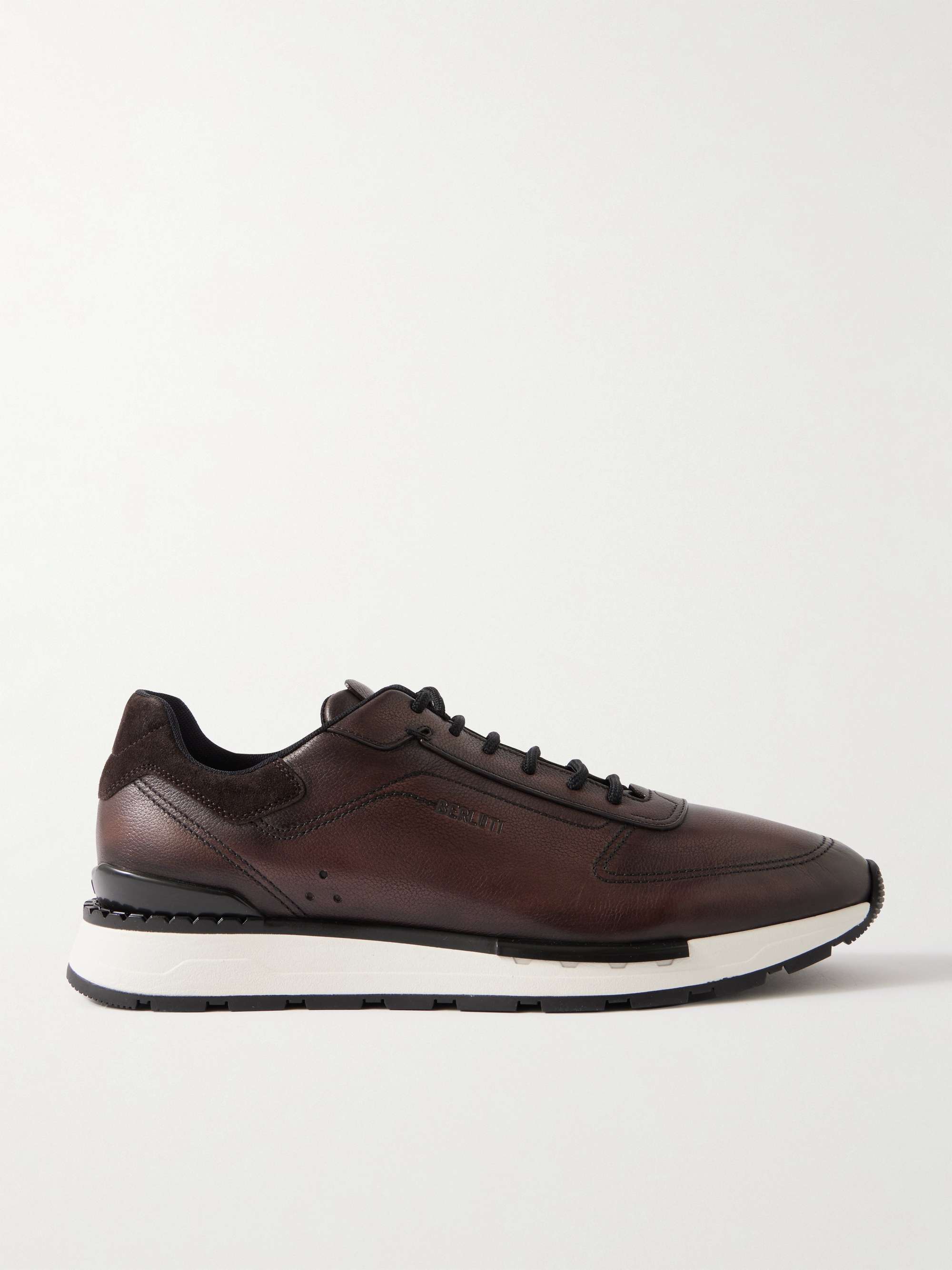 BERLUTI Playtime Scritto Venezia Leather Slip-On Sneakers