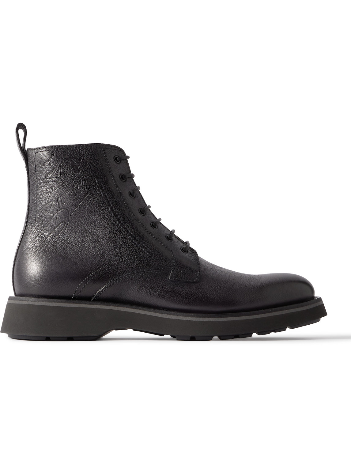 Berluti Alessio Scritto Venezia Full-grain Leather Boots In Black