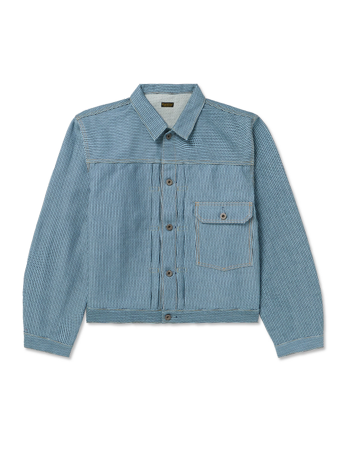 Kapital Century Embroidered Denim Jacket In Blue