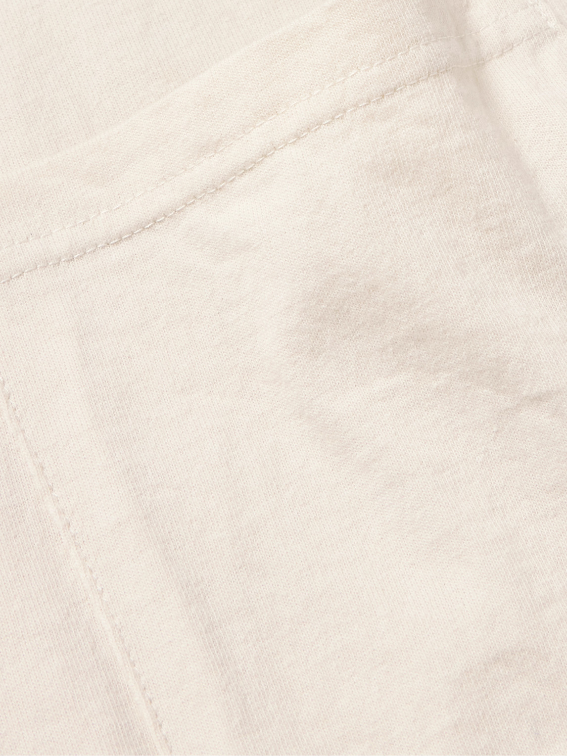 Shop Kapital Distressed Printed Two-tone Cotton-jersey T-shirt In White
