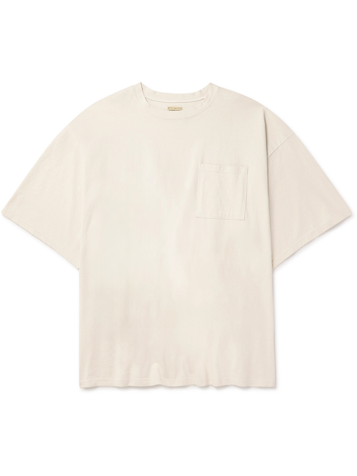 Kapital Distressed Printed Two-tone Cotton-jersey T-shirt In White
