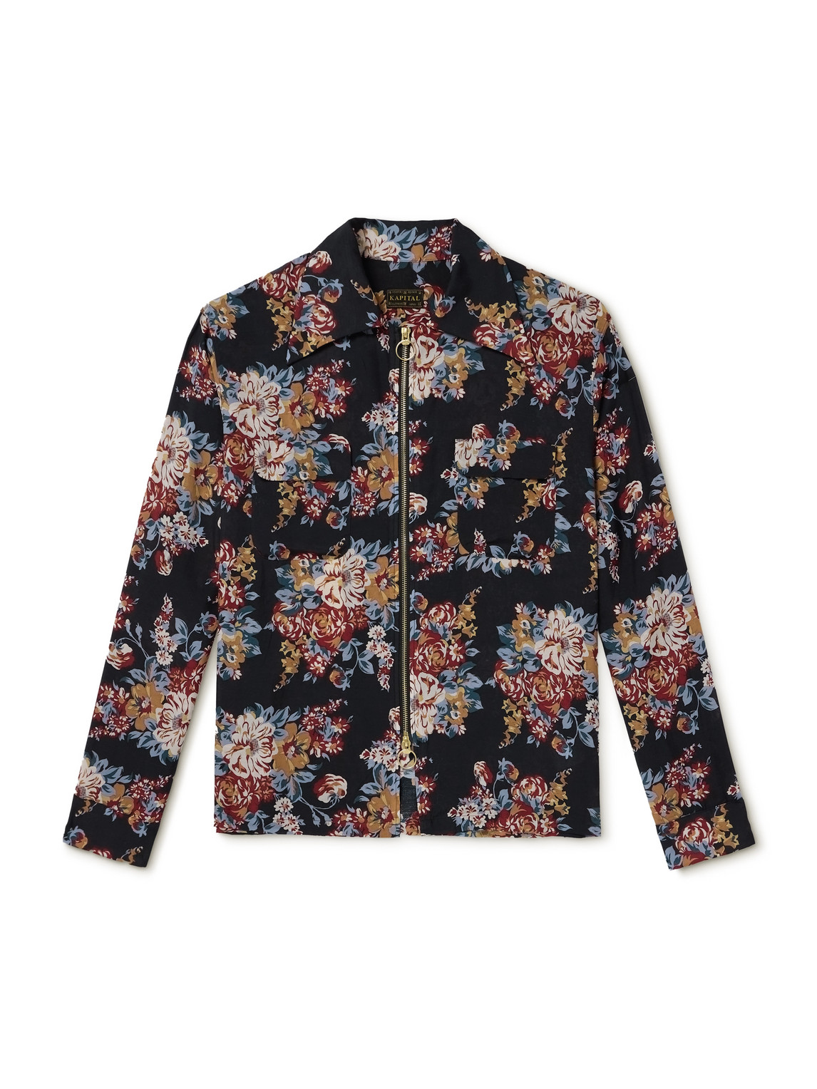 Floral-Print Twill Jacket